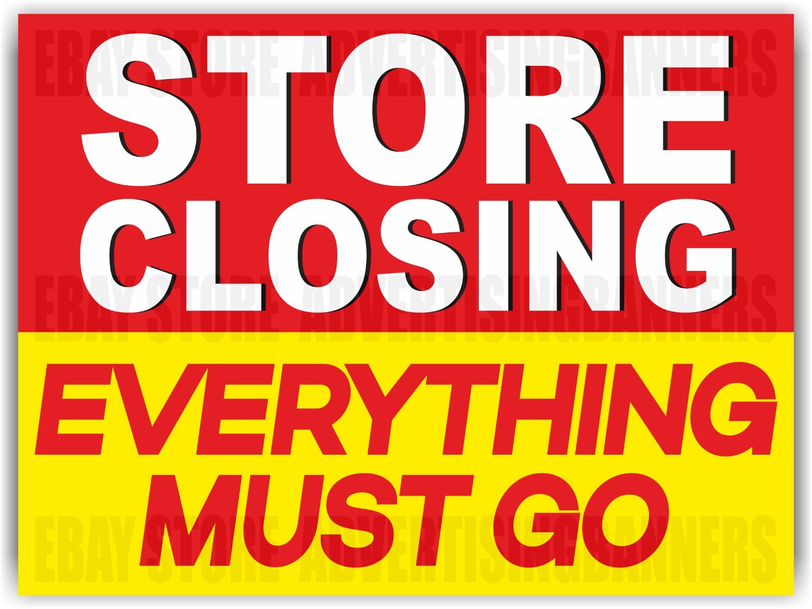 STORE CLOSING EVERYTHING MUST GO Yard Sign with H-Stakes Lawn Sign Sale Discount