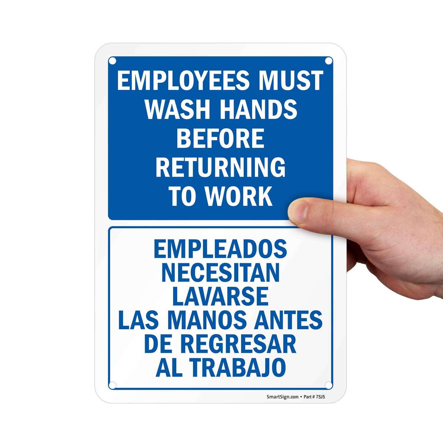 Smartsign 10 X 7 Inch “Employees Must Wash Hands before Returning to Work” Offic