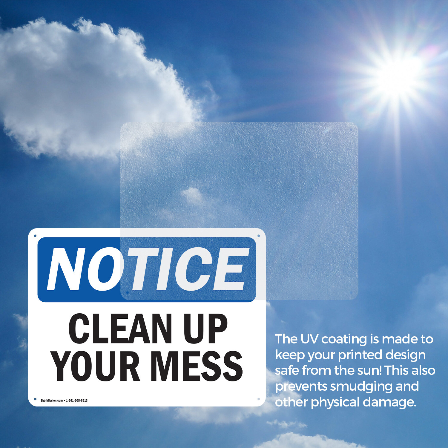 (2 Pack) Clean Up Your Mess OSHA Notice Sign Decal Metal Plastic