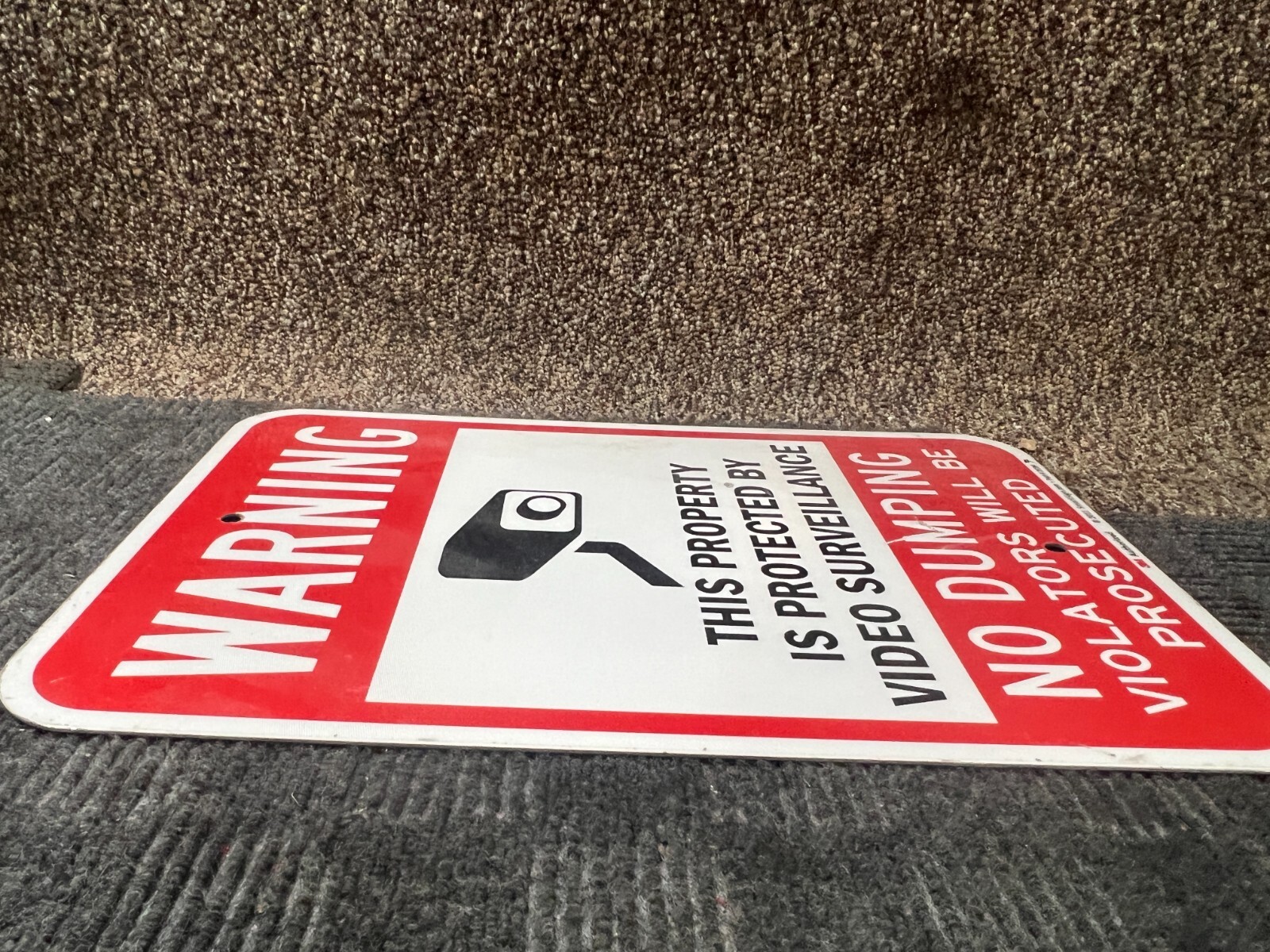 QTY 5 SmartSign Warning Property Protected Video Surveillance No Dumping 12 x 18