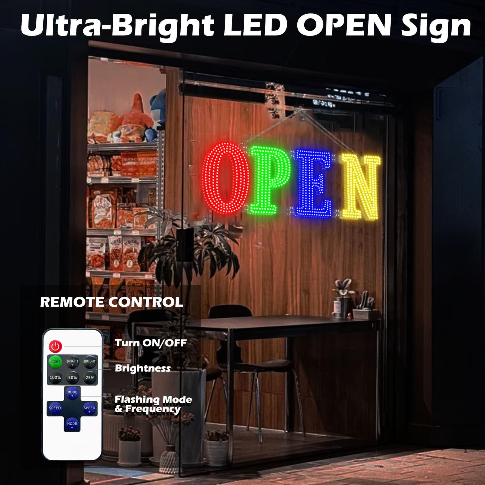 Led Open Signs for Business 30x10in Big Open Sign Led w/Remote Control Window…