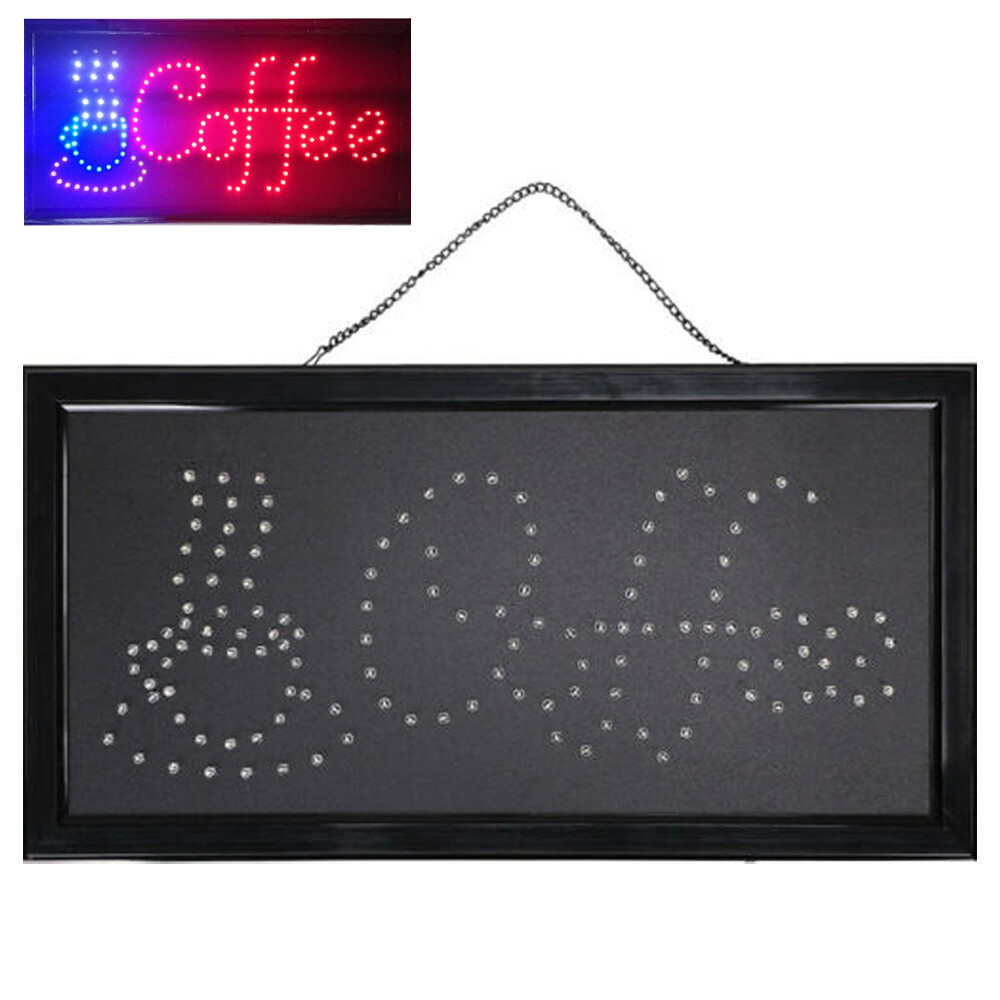 19″x10″ LED Animated Motion Neon Light Coffee Cafe Business Sign On/Off Switch