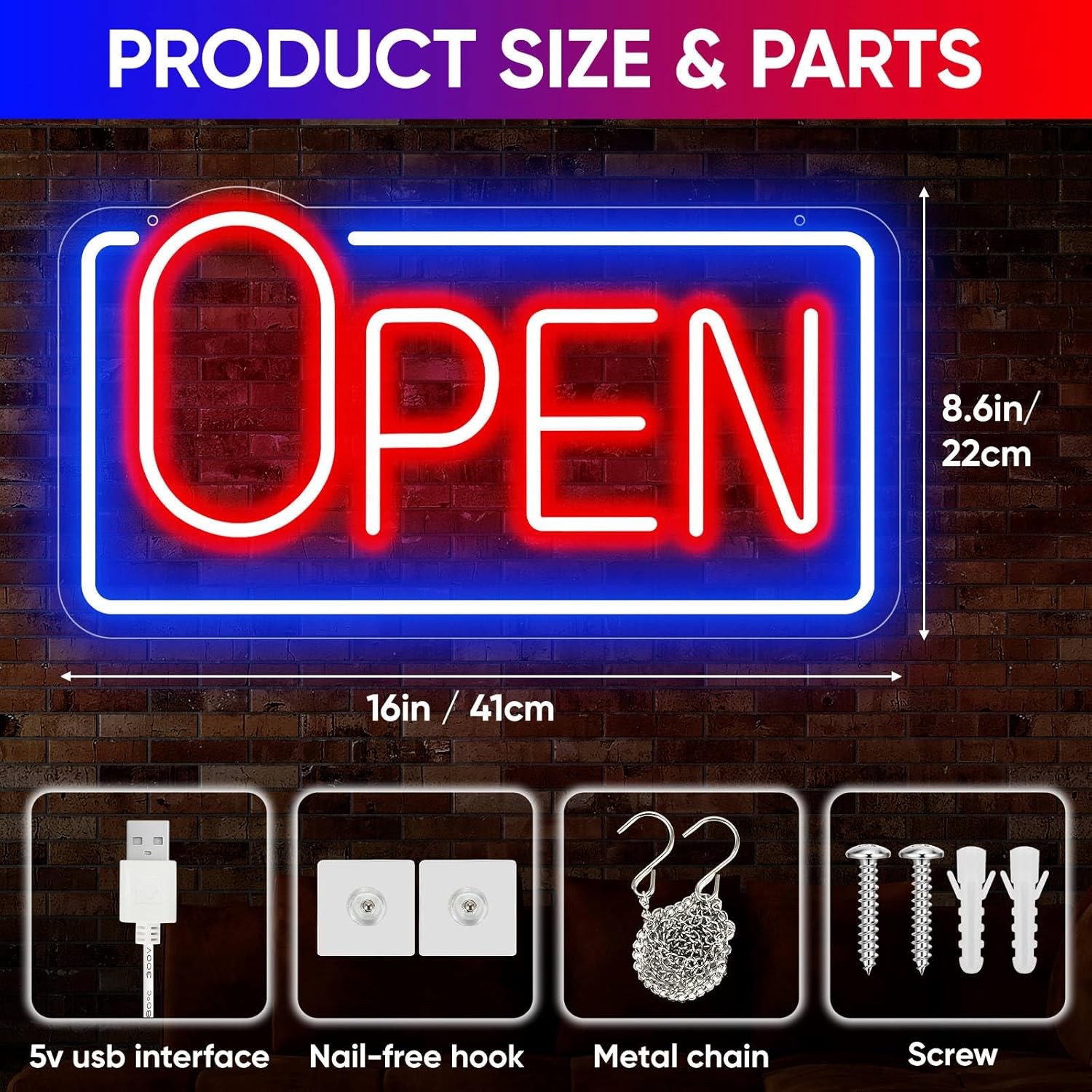Led Neon Open Sign for Business Window Light up Open Sign for Store Carteles Let