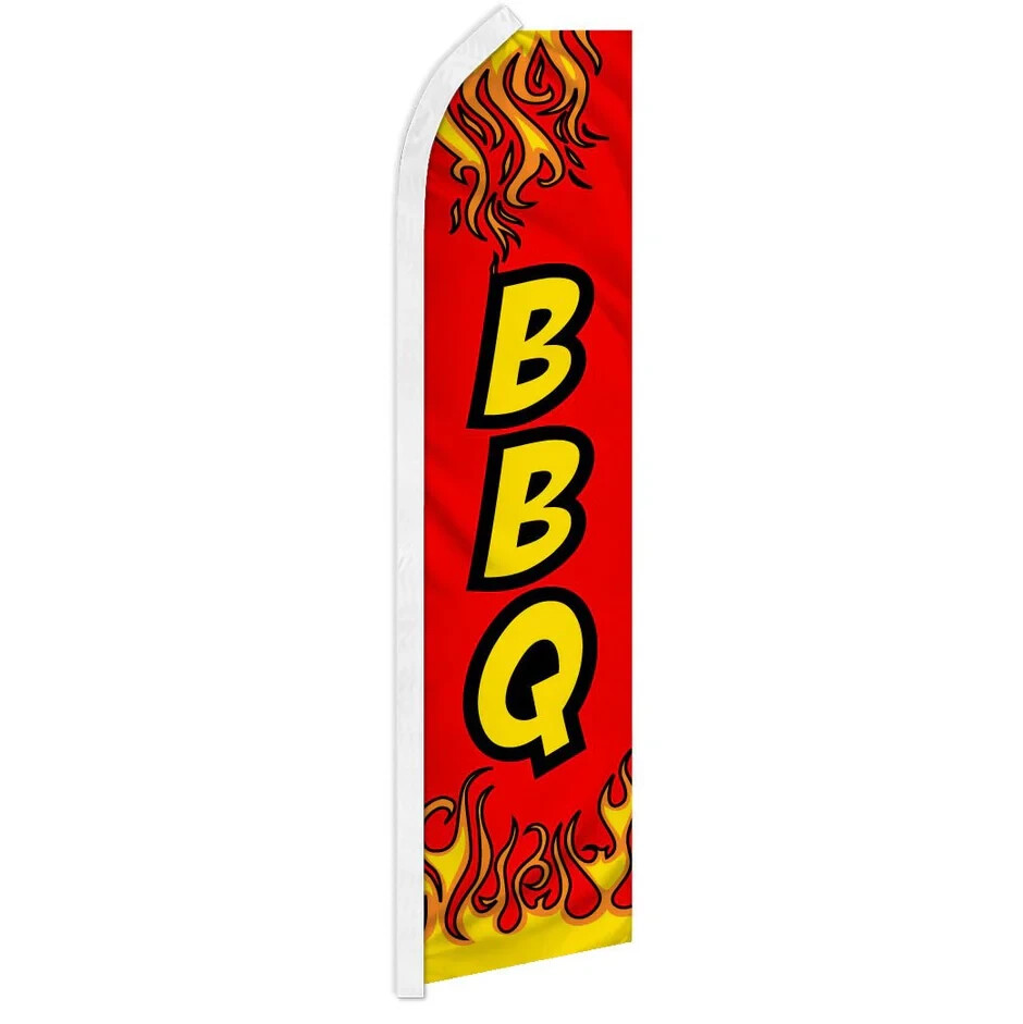 BBQ (Red) Swooper Advertising Food Banner Flag For BBQ Restaurants & Food Trucks
