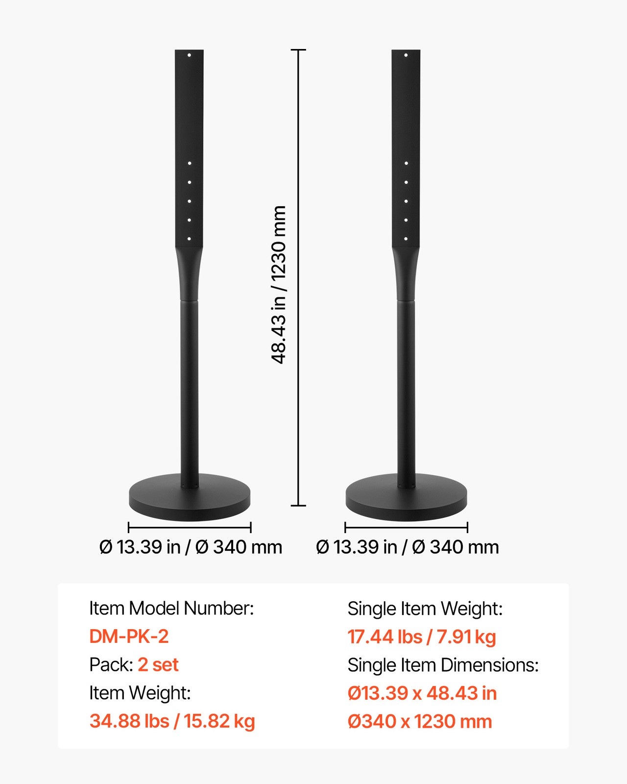 VEVOR Portable Sign Post 2-Pack Sign Stands 4 ft Tall Metal for Outdoor Parking