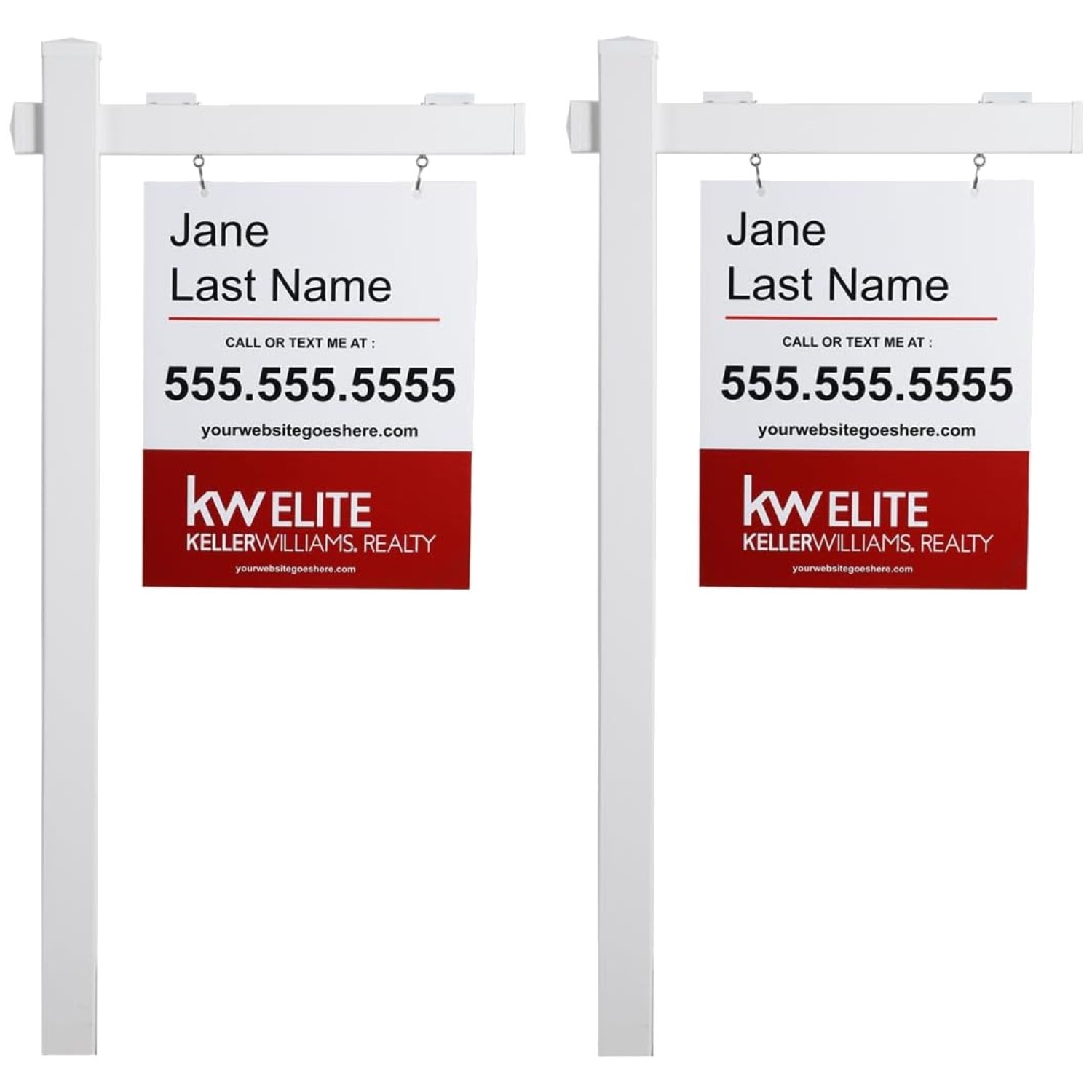 Vinyl PVC Real Estate Sign Post 6ft Tall – White