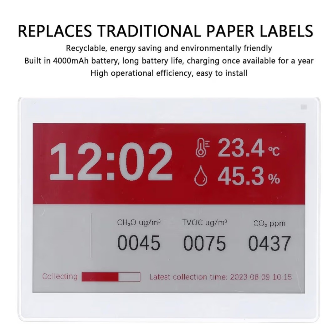 Cuifati 7.5″ Bluetooth E Ink Display Electronic Paper Sign Cordless, 3 Color