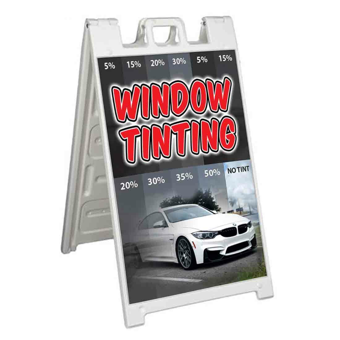 WINDOW TINTING Signicade 24×36 Aframe Sidewalk Decal Sign Banner CARS SUN