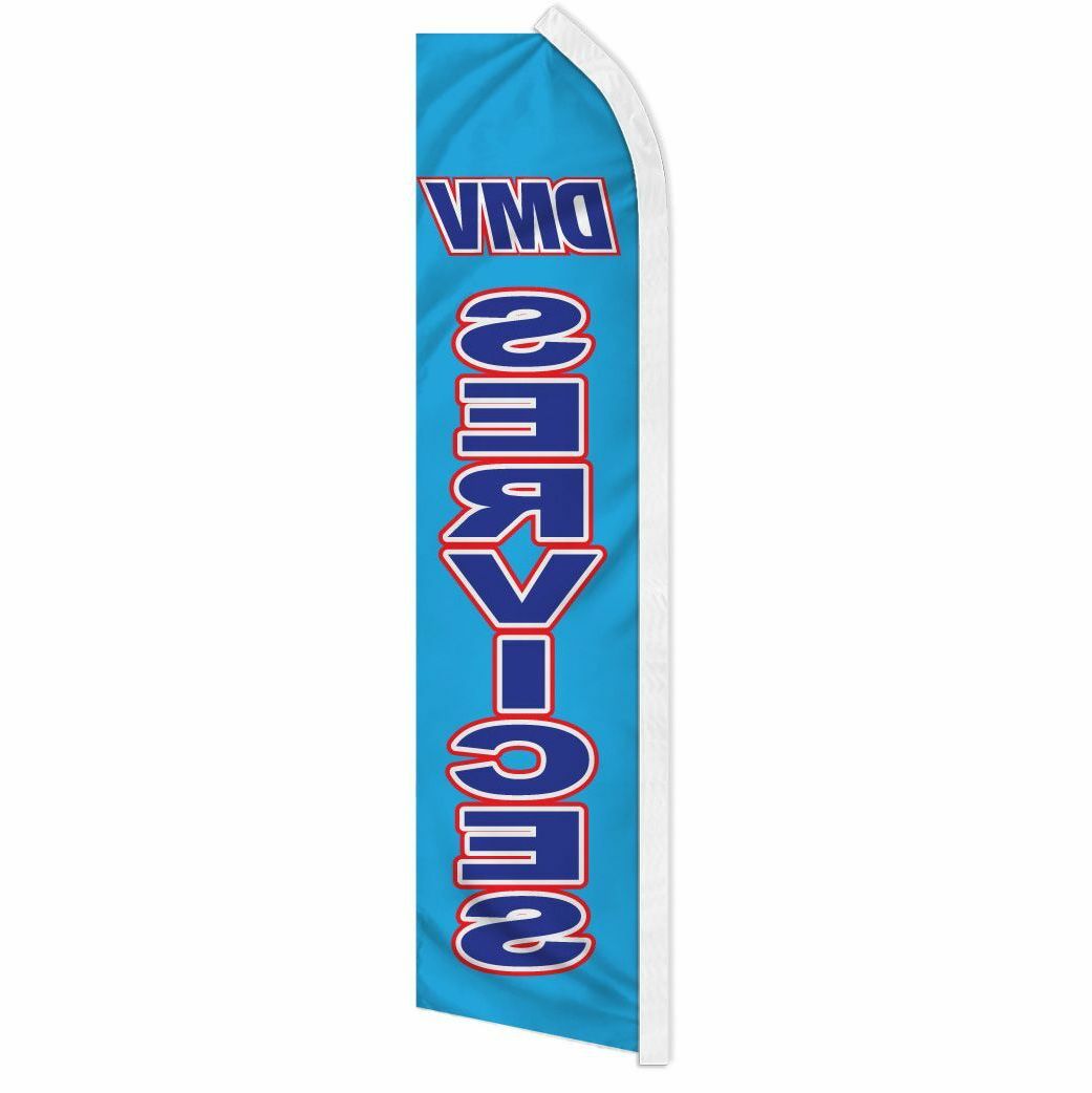 “DMV SERVICES” advertising super flag swooper banner business sign auto #3