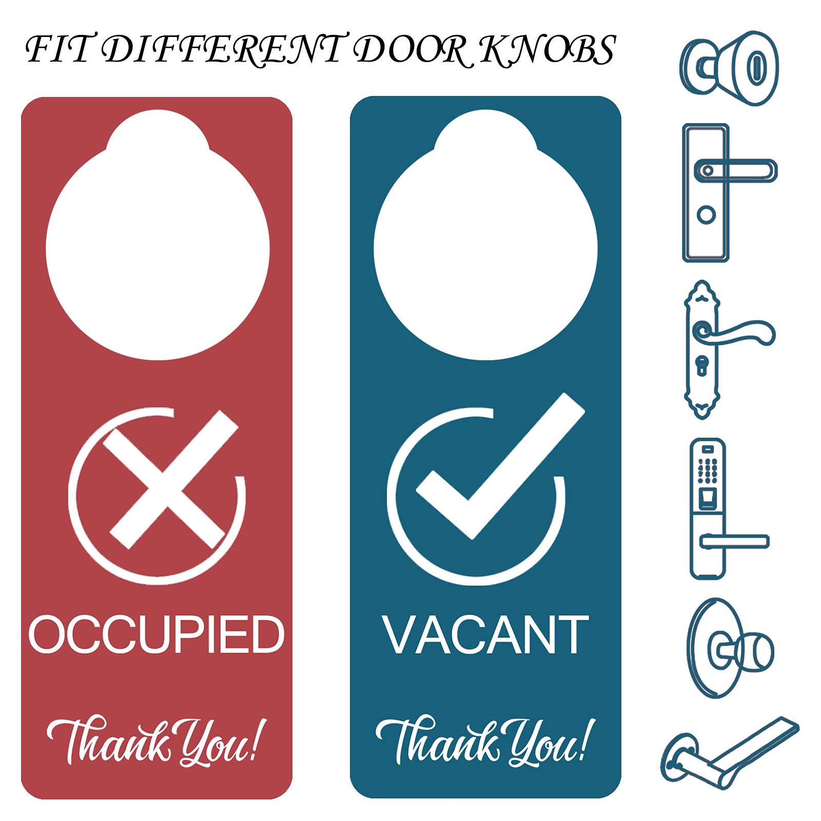 Vacant Occupied Sign, 2 Pack, Double Sided,Door Hanger Sign for Home Office Rest