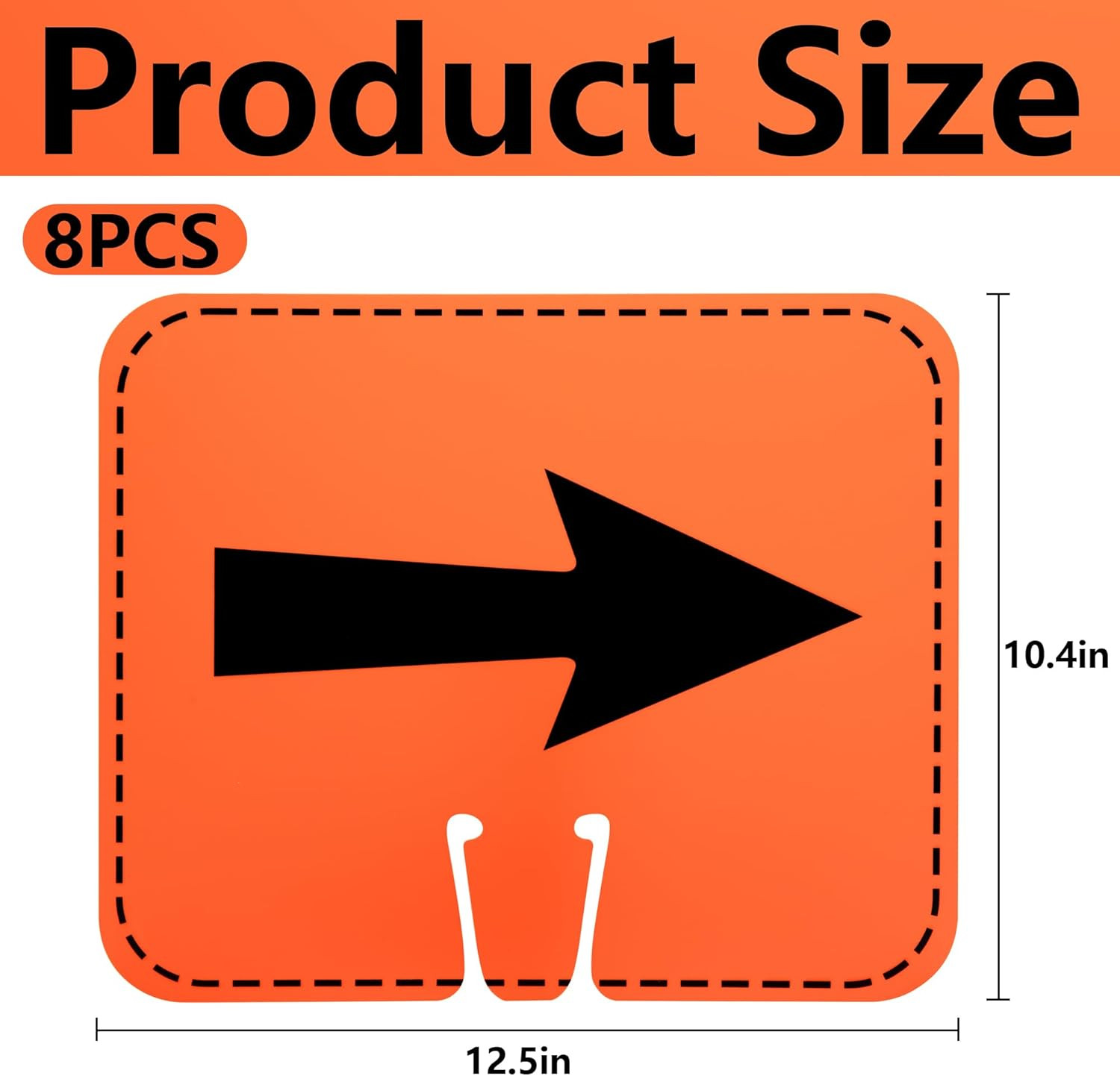 8 Pcs Traffic Cone Arrow Signs, 12.5″ X 10.4″ Reversible Directional Cone Top…
