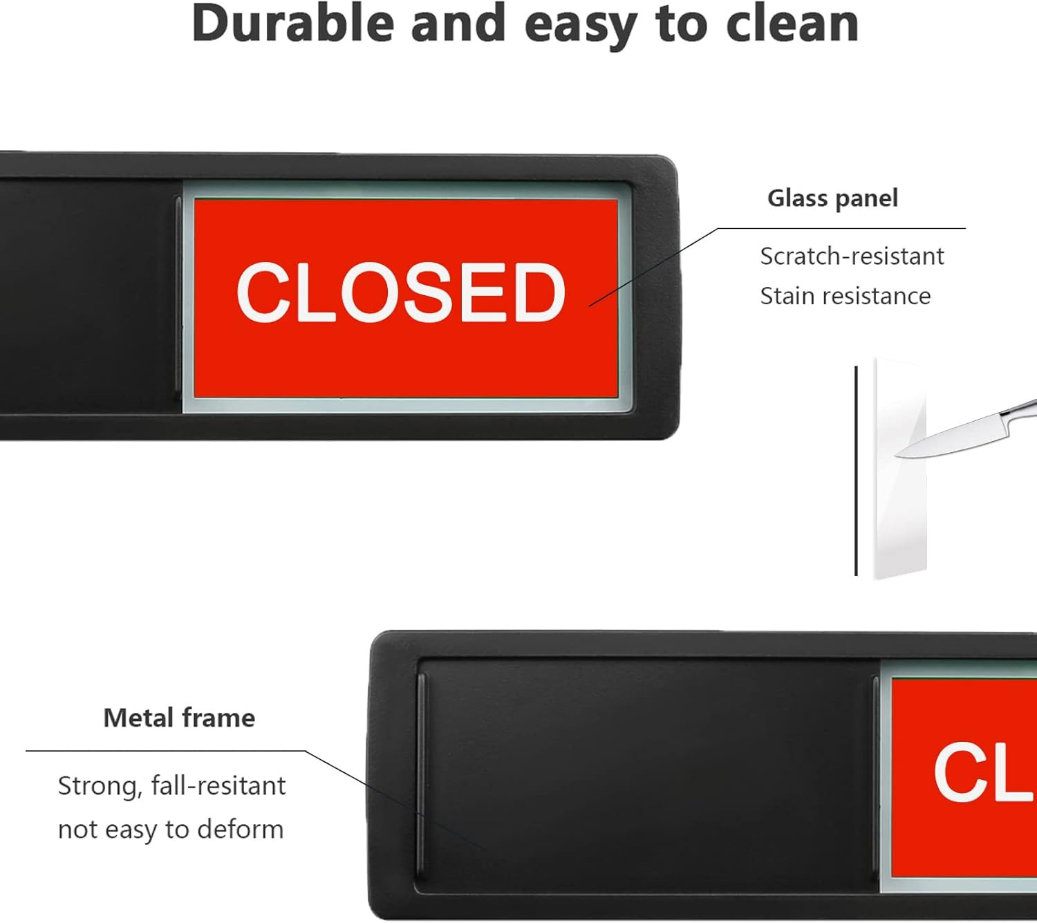 Open Closed Sign, Open Signs Privacy Slide Door Sign Indicator for Business Stor