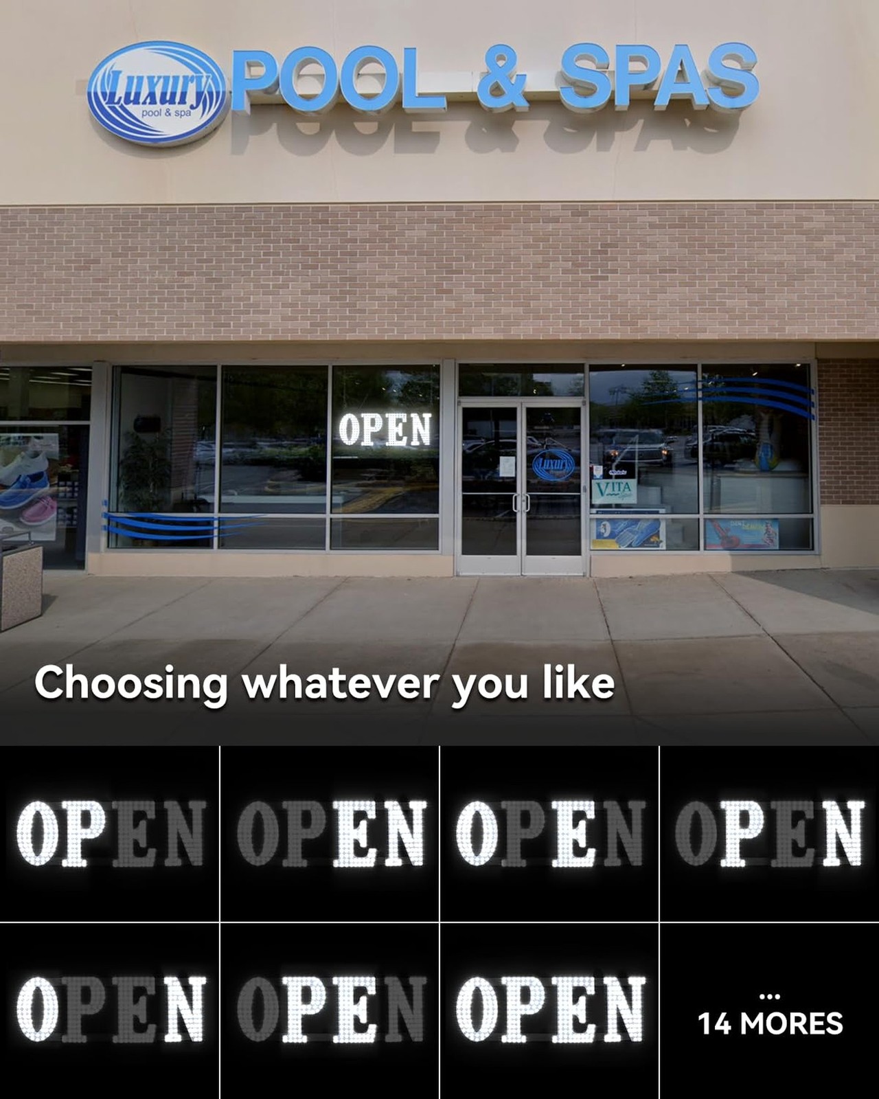Open Sign for Business, 30″x10″ Jumbo Open Sign with Timer and Remote Control…