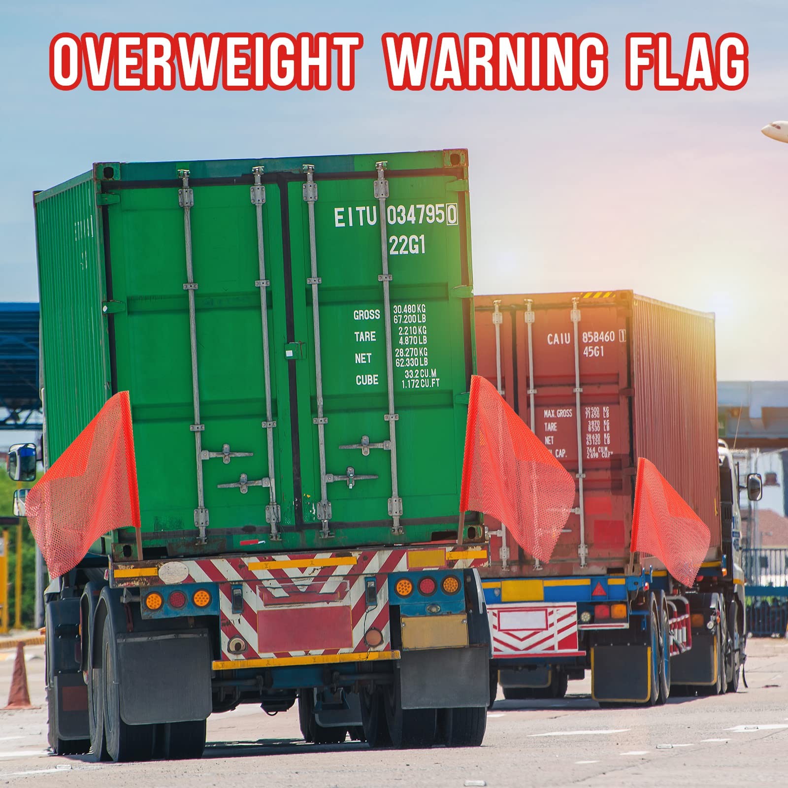 12 Packs 18 x 18 Inch Safety Flag Warning Flags Mesh Oversize Load Flags Wide…