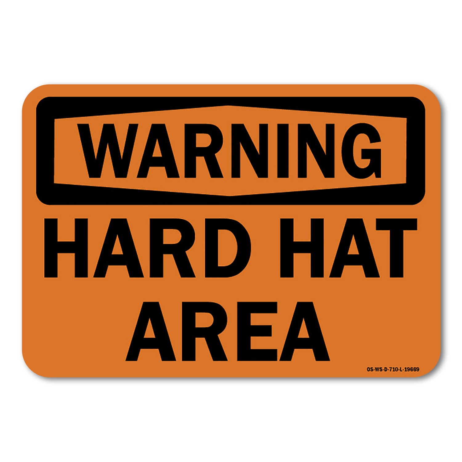Hard Hat Area ANSI Warning Sign Metal Plastic Decal