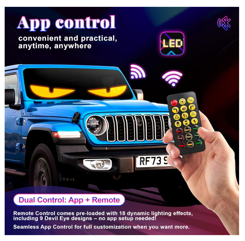 64×20 LED Car Eyes Display Sign – Programmable Scrolling Text & Animation