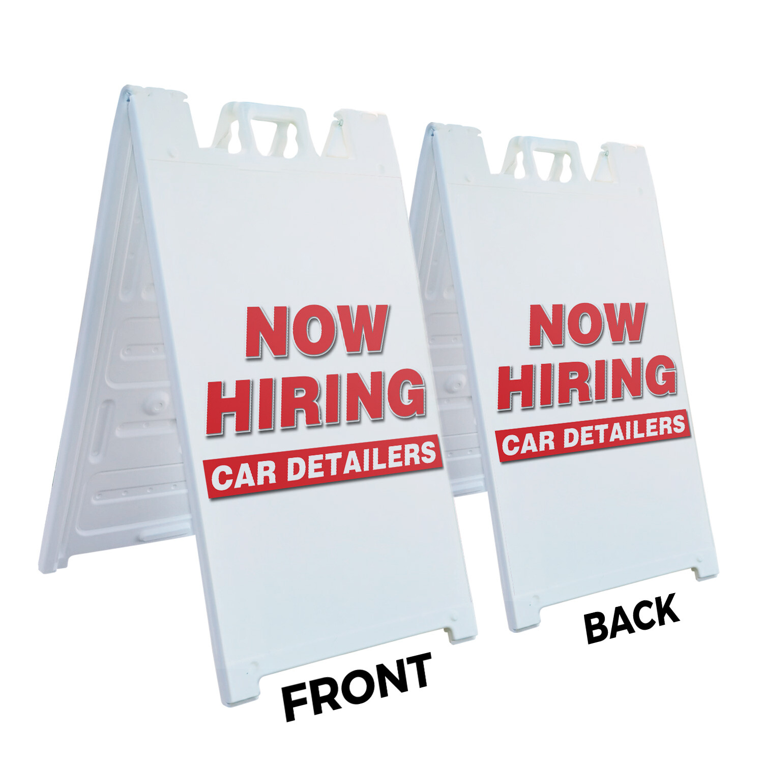 A-frame Sidewalk Now Hiring Car Detailers 24″ x 36″ Double Sided A-Frame Sidewal