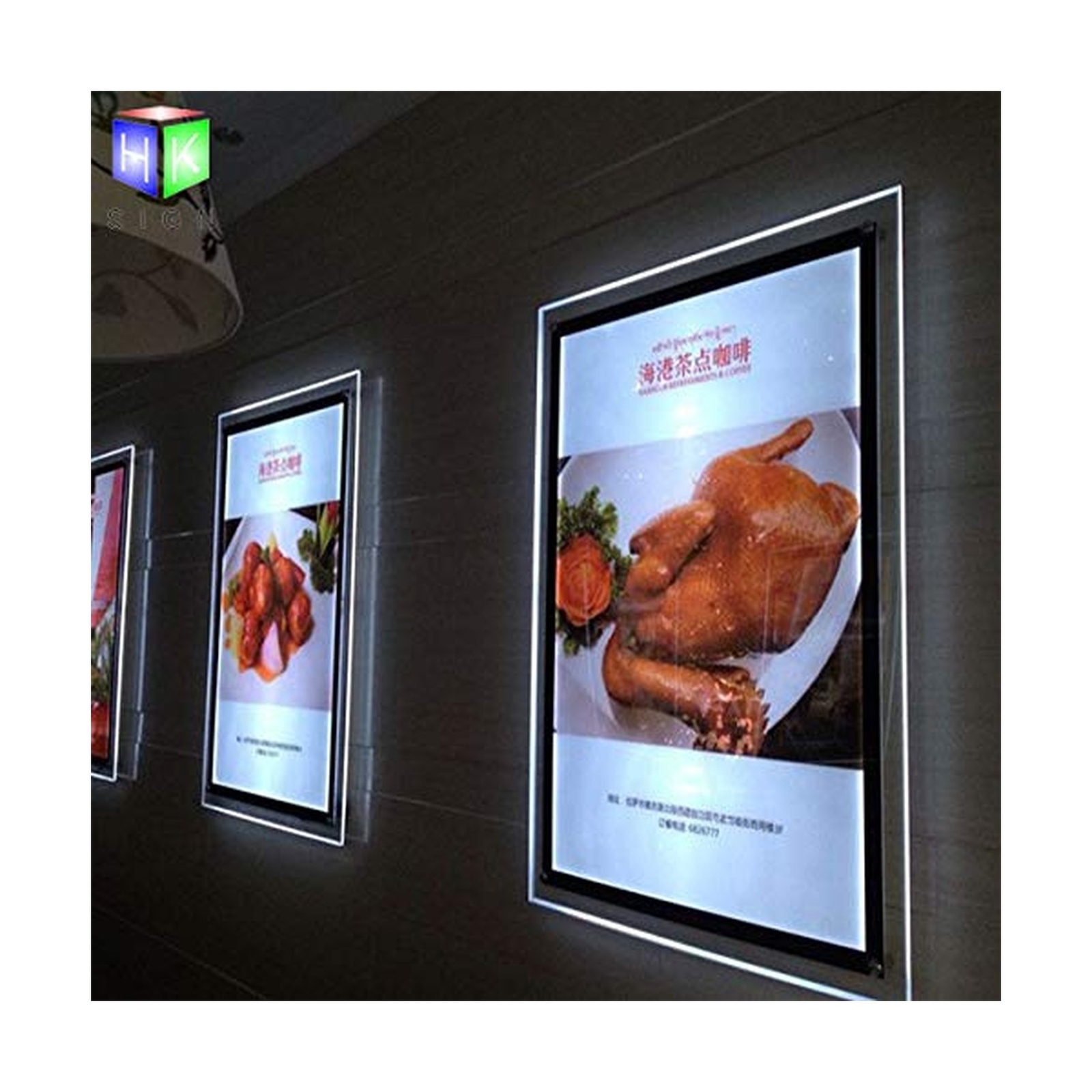 A1 wall mounted led light box Store Sign Holders crystal poster frame adverti…