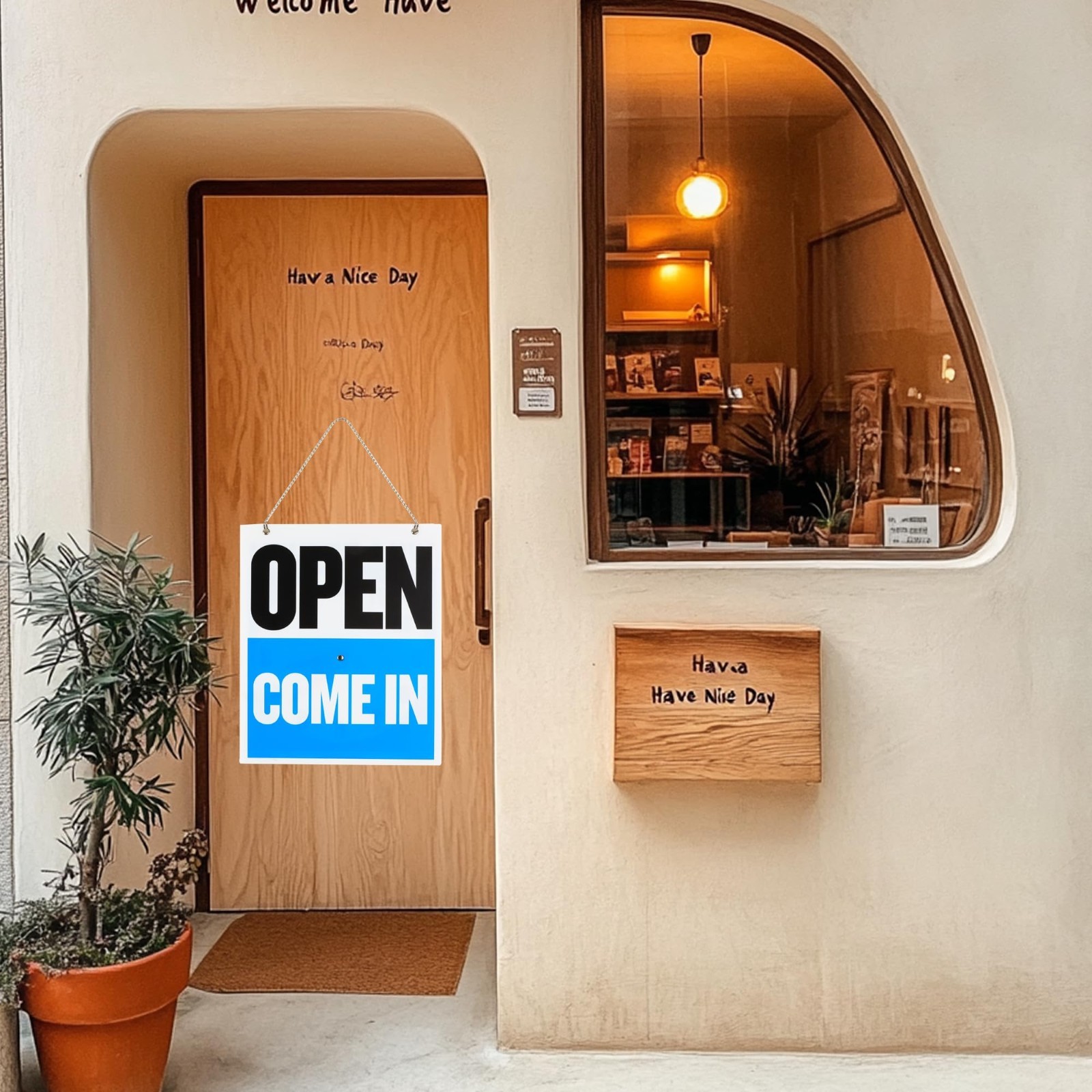 Movable Clock Hands Return/Open Sign 7.5×9 in – 2-Pack for Business Hours