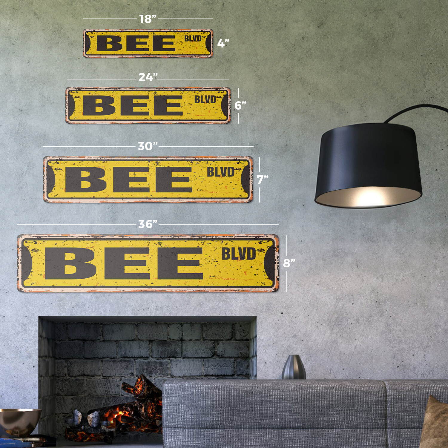 BEE Vintage Street Sign bumble honey insect pollen pollination| Indoor/Outdoor