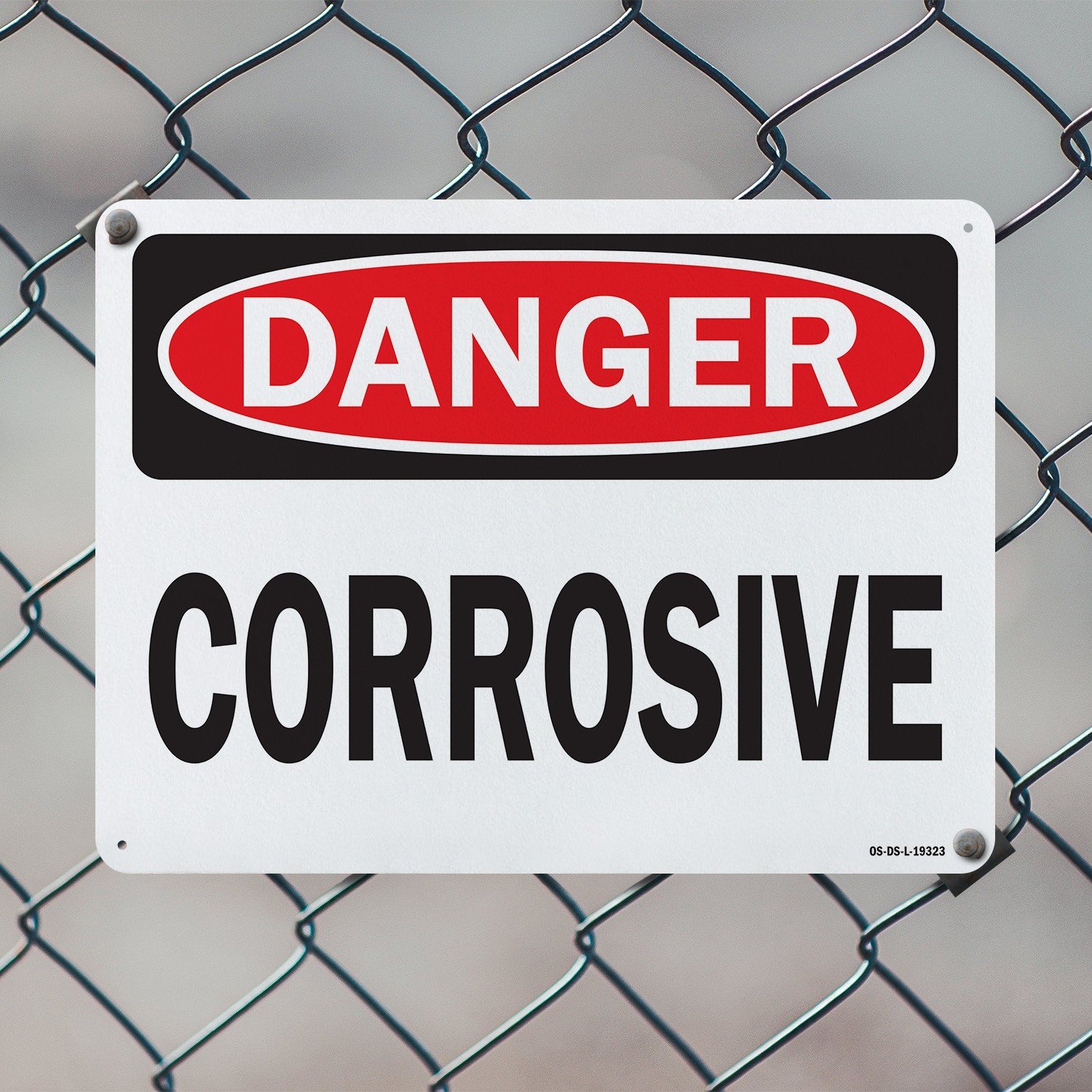 Corrosive OSHA Danger Sign Metal, Plastic, Or Decal – 5 or 10 Pack