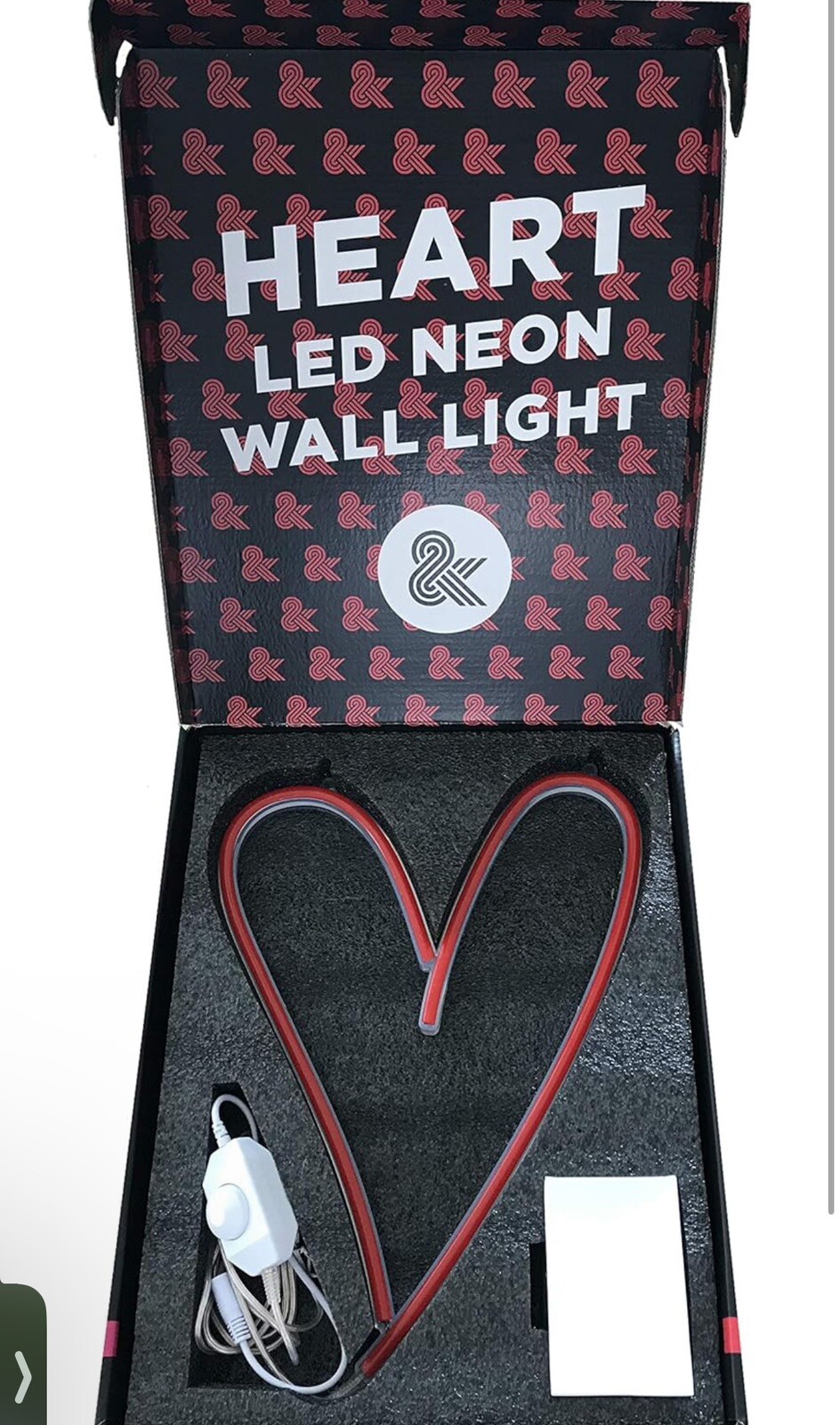 Heart LED Neon Light, Wall Hanging Room Decor, Red, 13.8 X 10.25 Inches, Clear C