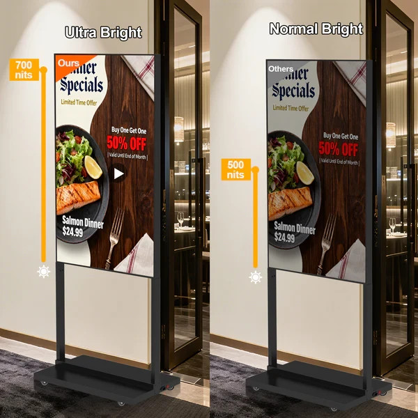 32″ 2K Ultra HD Digital Signage 700nits Floor Standing Commercial Screen