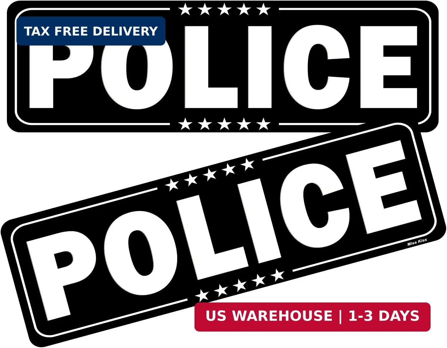 2 Pack Police Car Magnet, Magnetic Police Sign for Vehicles, Large Waterproof Se