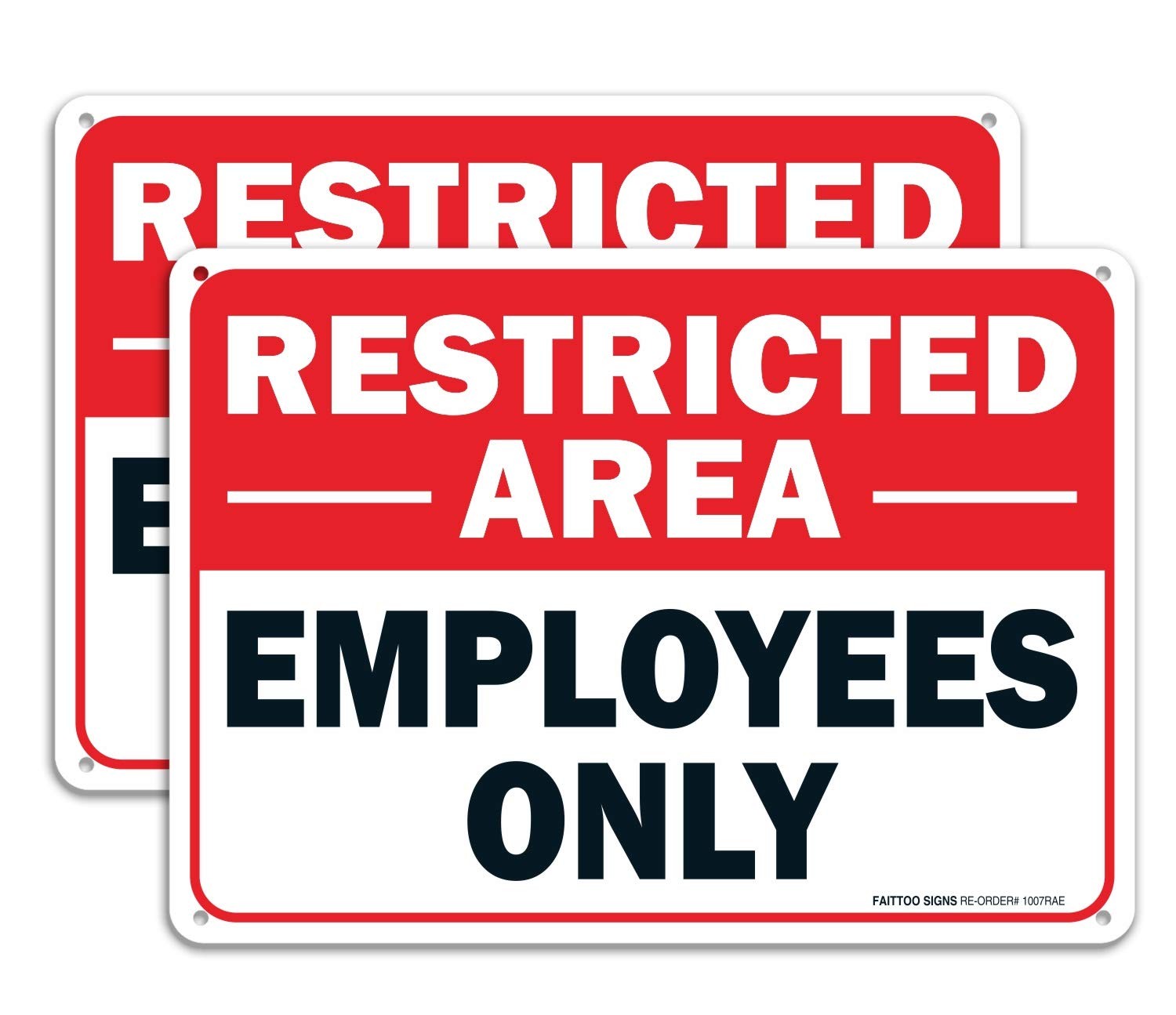 2 pack Restricted Area Employees Only Sign, 10 x 7 Inches .40 Rust Free Alumi…