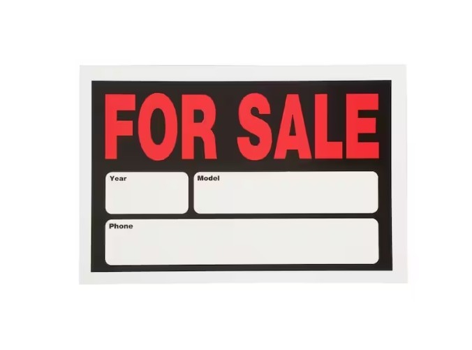 8″ x 12″ Plastic Auto for Sale Sign – Durable and Weather-Resistant