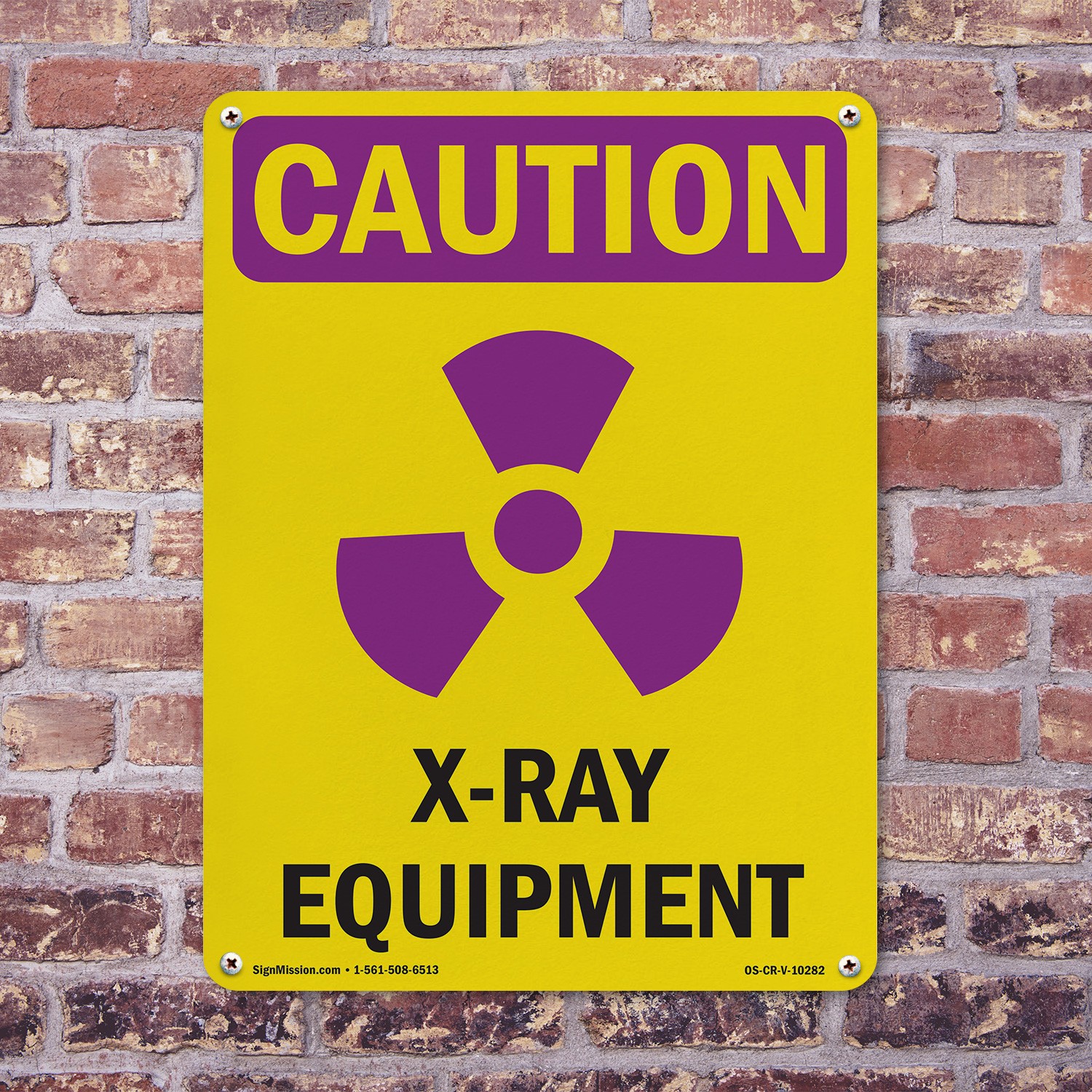 X-Ray Equipment With Symbol OSHA Caution Radiation Sign Or Decal – 5 or 10 Pack