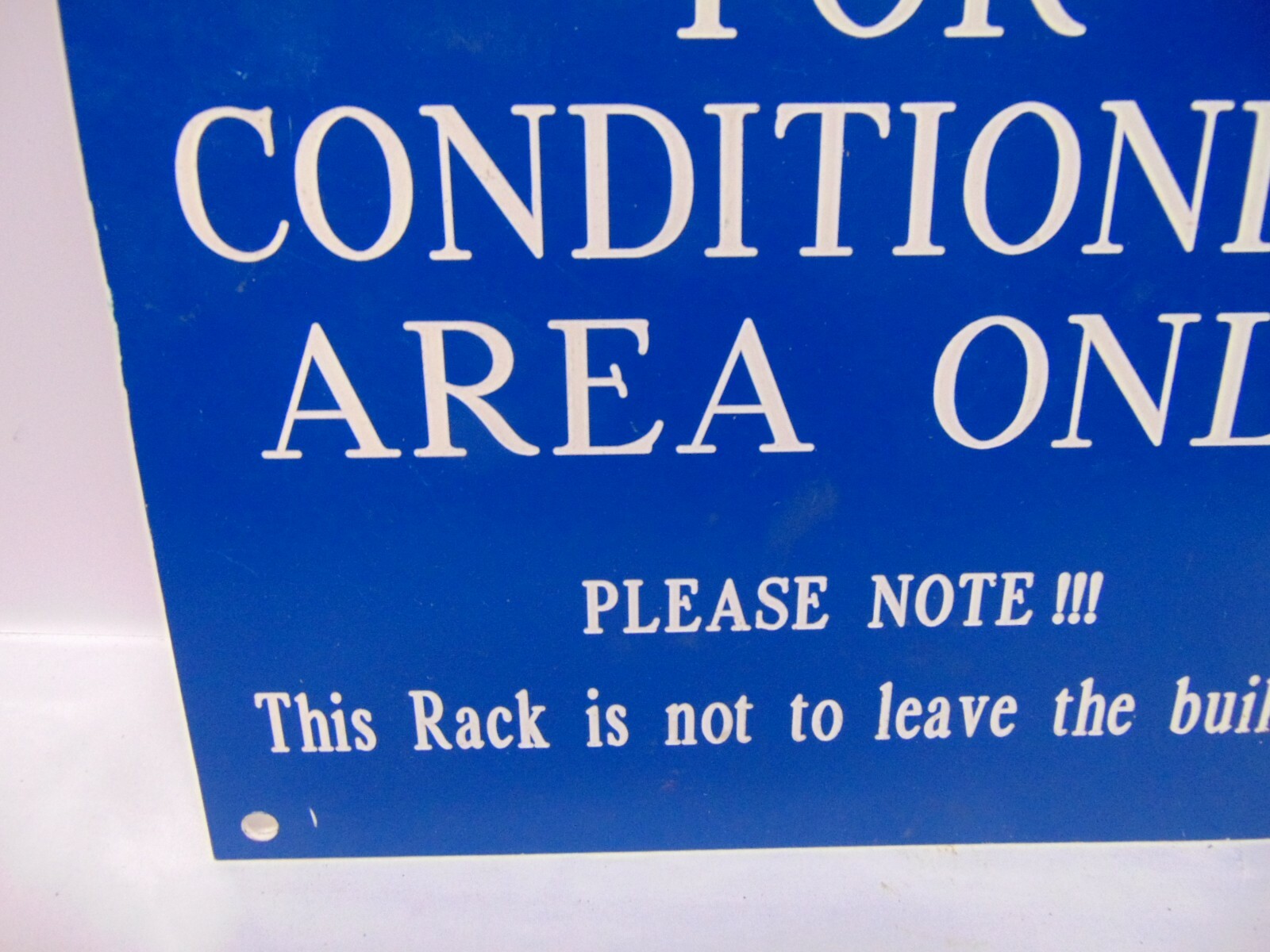 Vintage “Air Conditioning Area Only” blue sign 10″ x 8″ USA