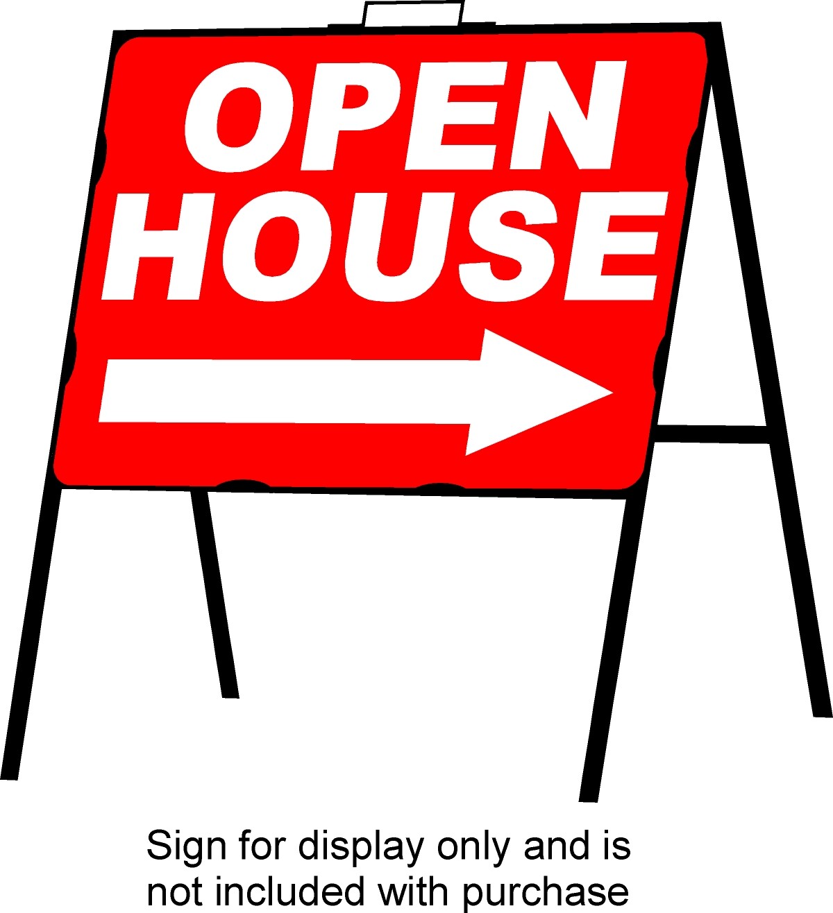 A-Frame Portable Folding Curb Sign Stand, 18 x 24 Slide in, Black (Pack of 1)