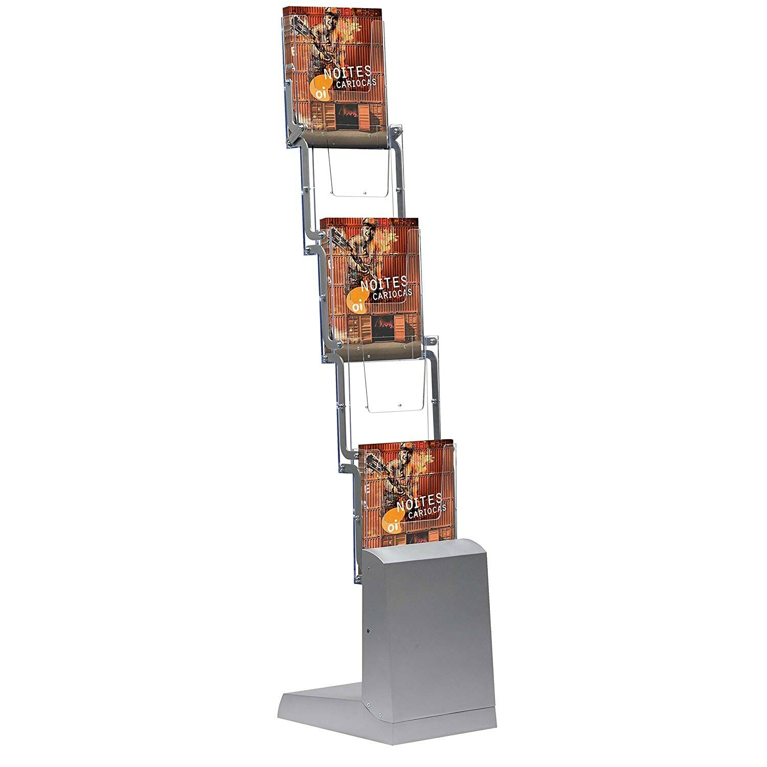 8.5×11.5, Pocket Literature Floor Zig Zag Folding Display Stand, Adjustable