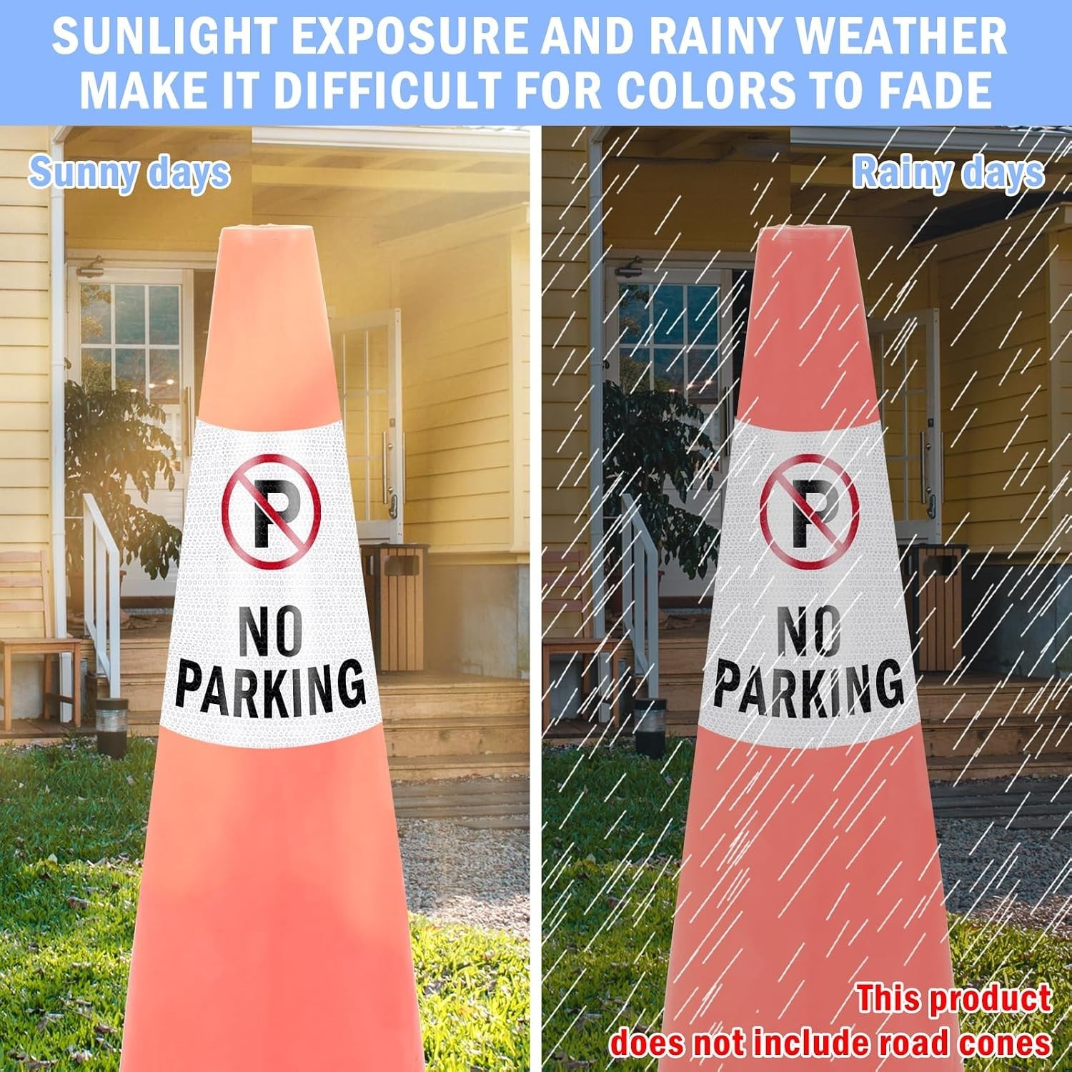 High Visibility Reflective Cone Sleeves 2 Pack – Essential for Traffic Safety