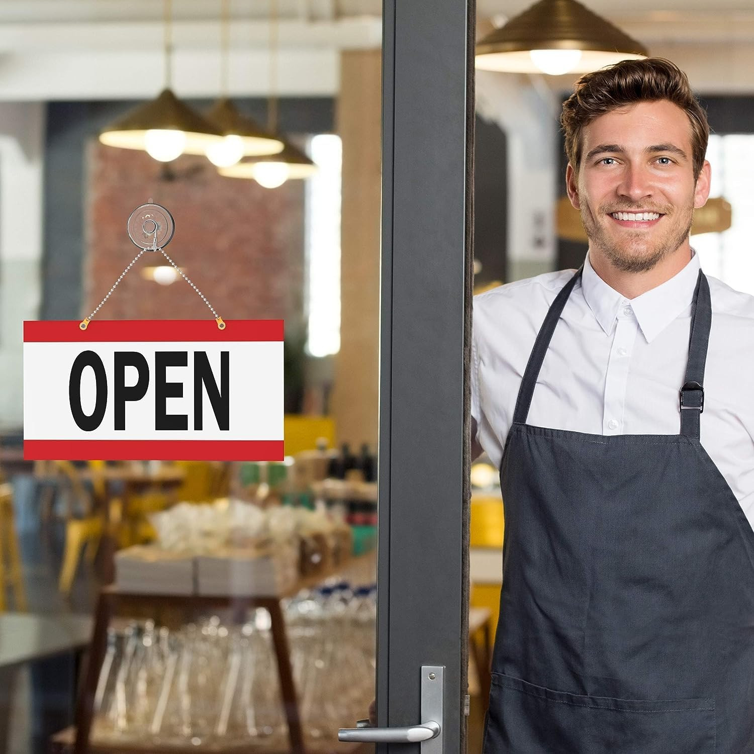 Open Closed Sign for Business – Ideal Office Hours Sign for Glass Door or Window
