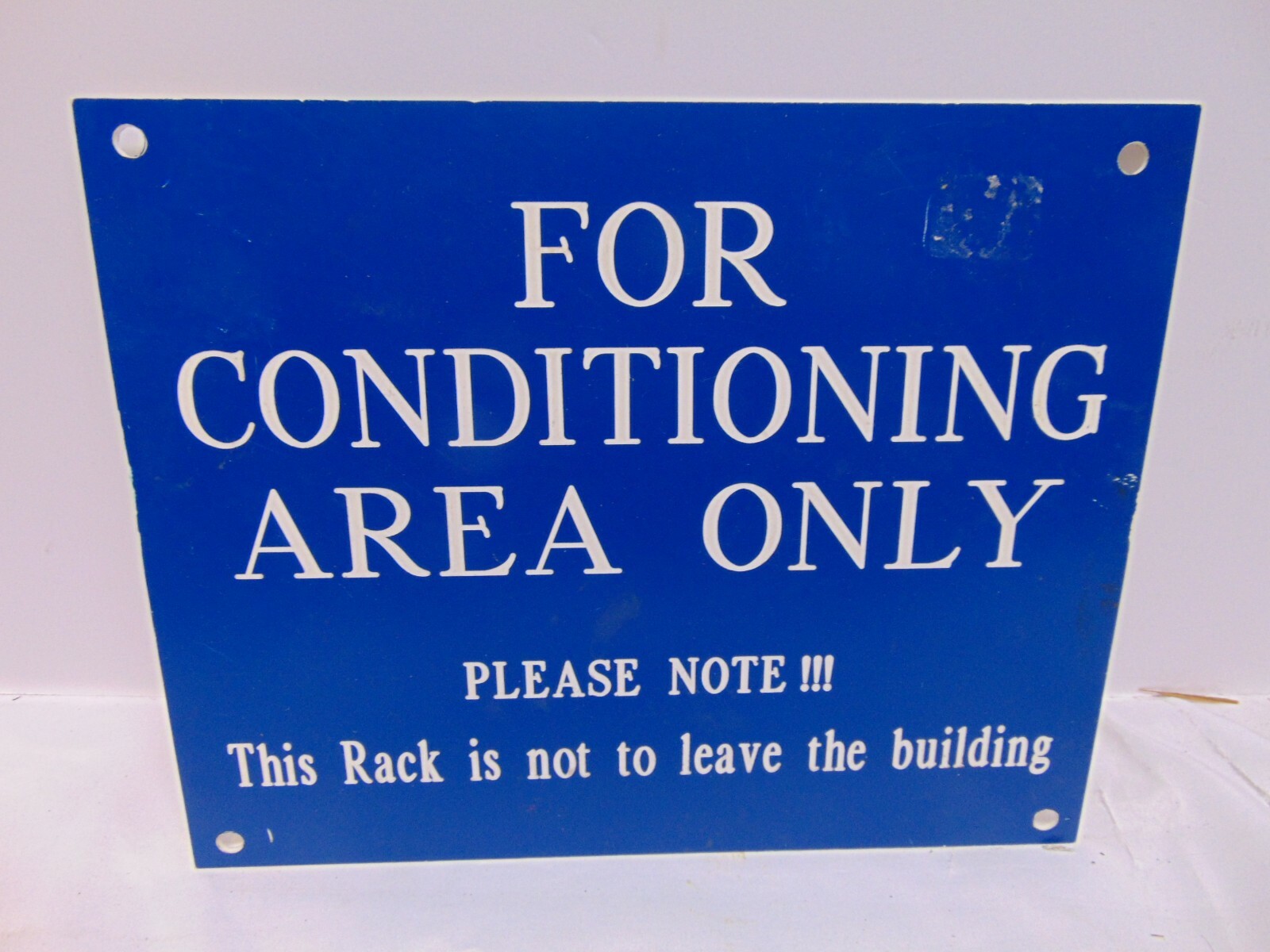 Vintage “Air Conditioning Area Only” blue sign 10″ x 8″ USA