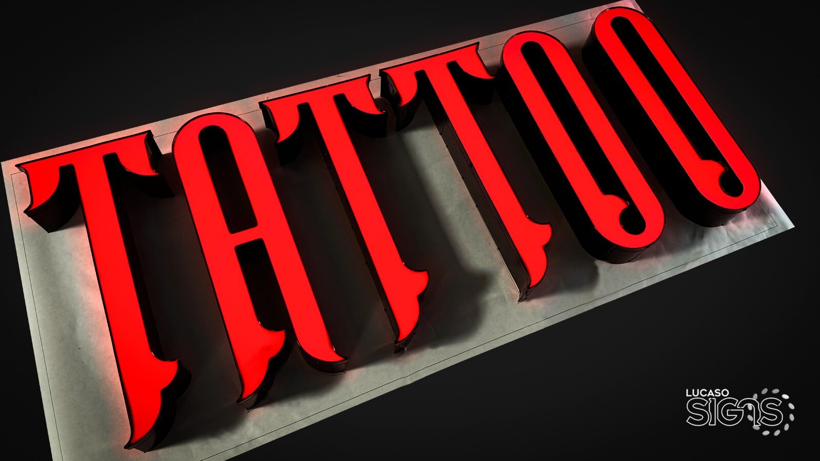 TATTOO Storefront Sign Outdoor LED Illuminated custom sizes and font style