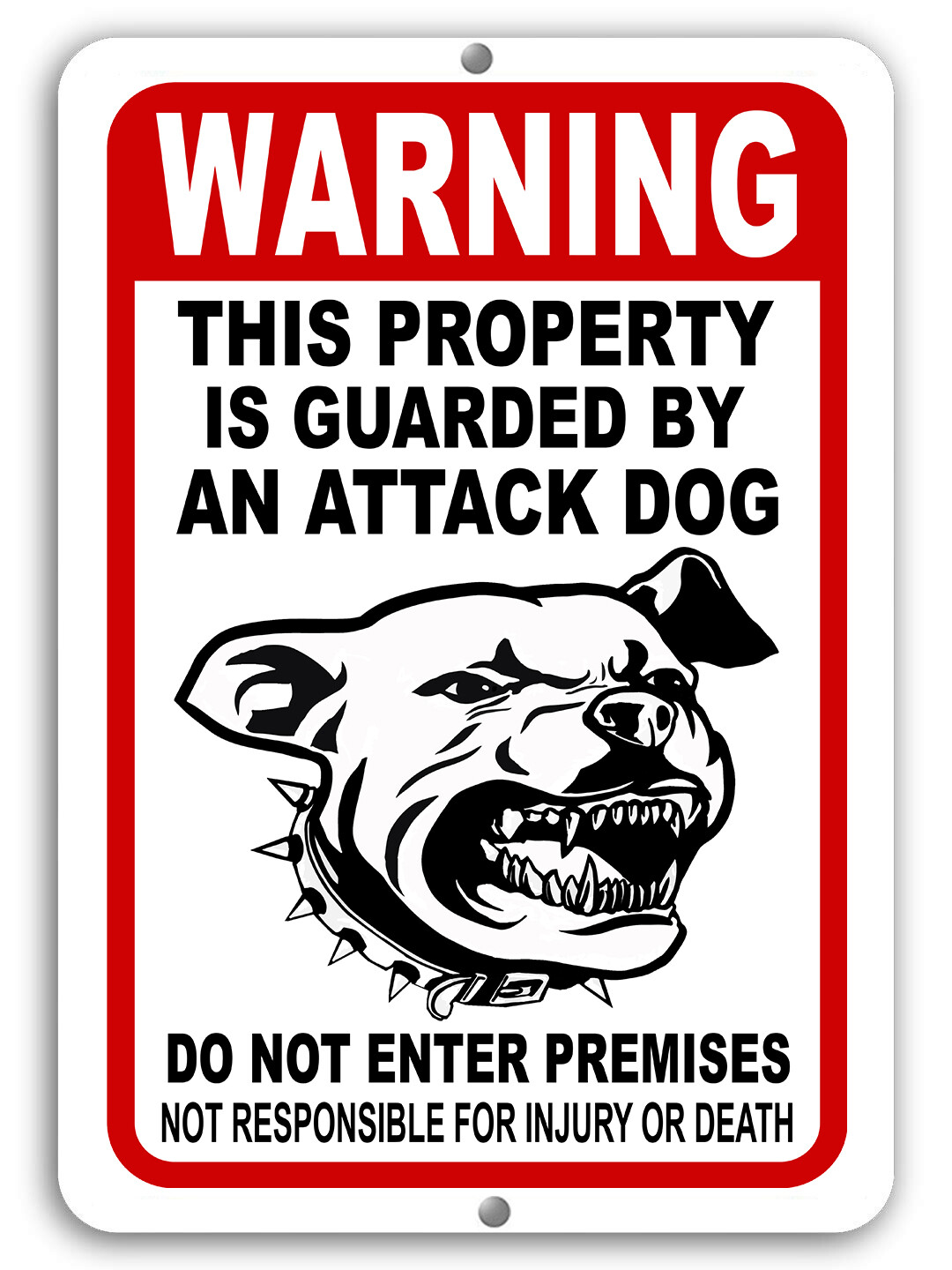 BEWARE OF DOG Sign Attack Dog on Duty Guard Dog 8″x 12″ Aluminum Metal Warning