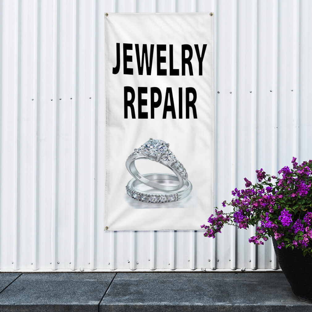 Vertical Vinyl Banner Multiple Sizes Jewelry Repair Business Business Outdoor