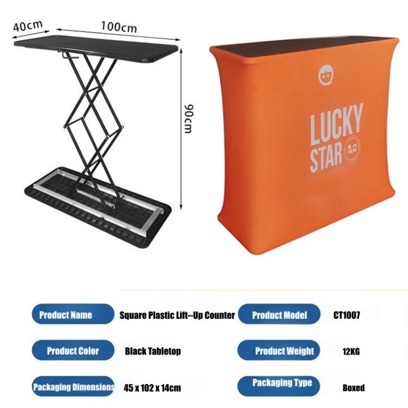 Portable Tension Fabric Counter Pop-Up Display Stands for Trade Shows Exhibits