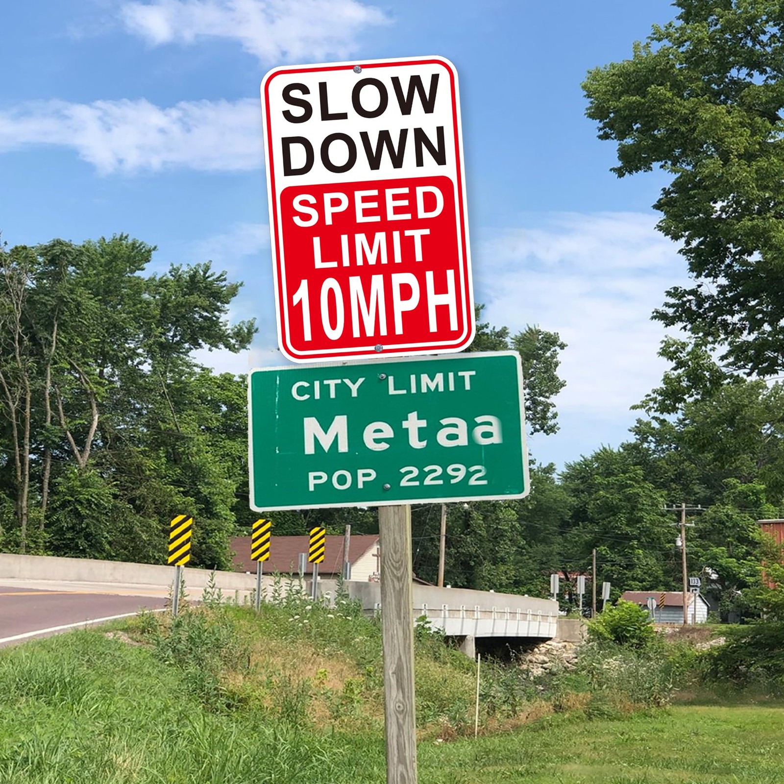 2Pack Slow Down Speed Limit 10MPH Sign 18×12 Inches Reflective Aluminum Fade …