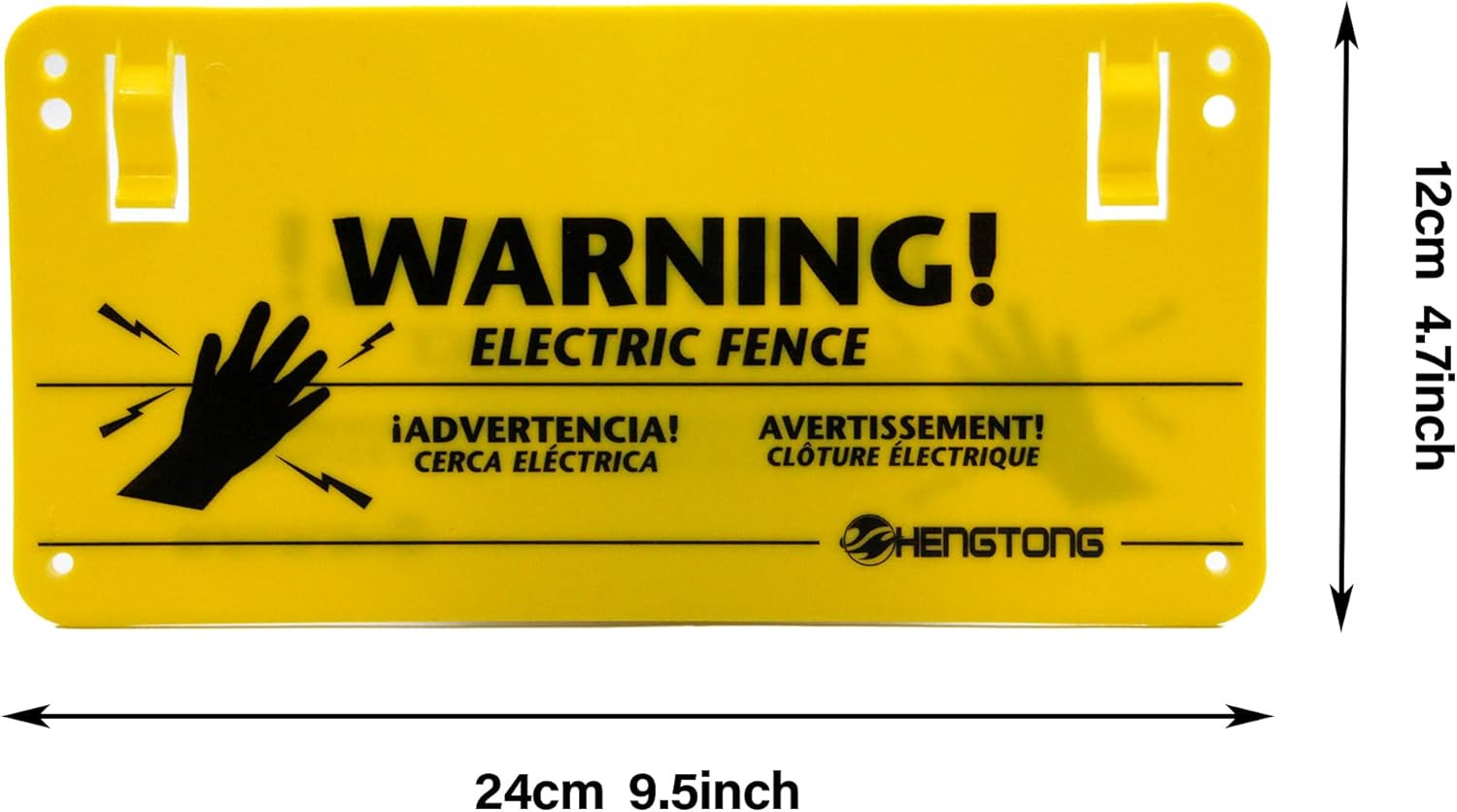 Plastic Electric Fence Warning Signs – 4 Pcs Yellow, 9.5 X 4.7 Inch, No Touching