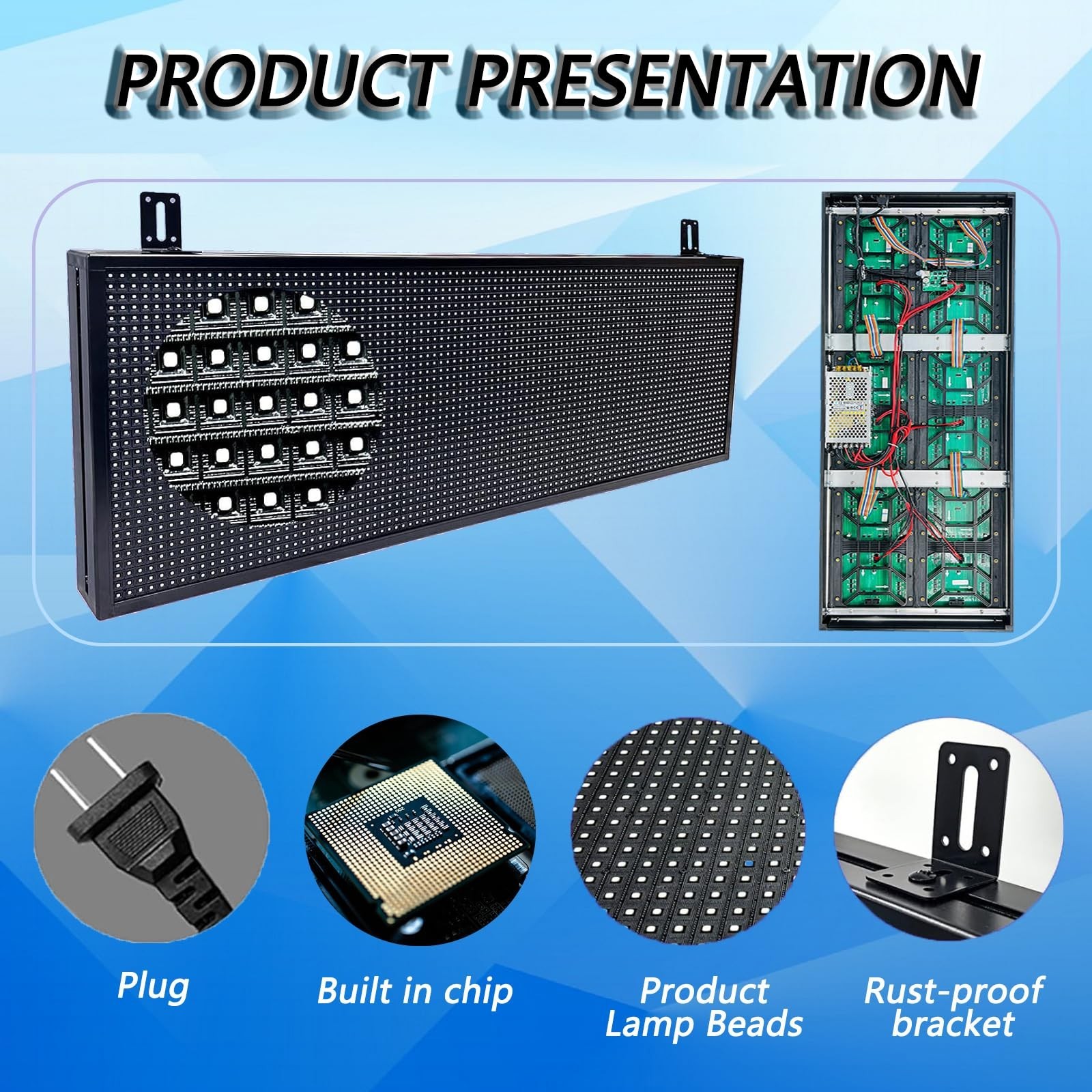 P10 Outdoor Led Sign, Scrolling Message Display Full Color Digital Message Di…