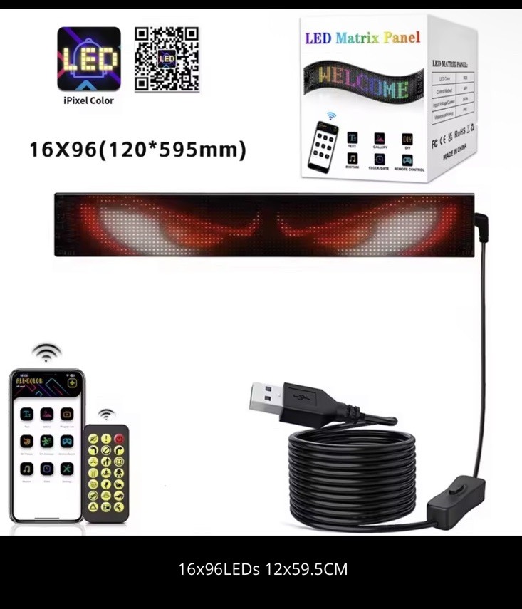 LED Pixel Matrix Panel Sign Advertising Flexible Display Screen Light Devil Eye