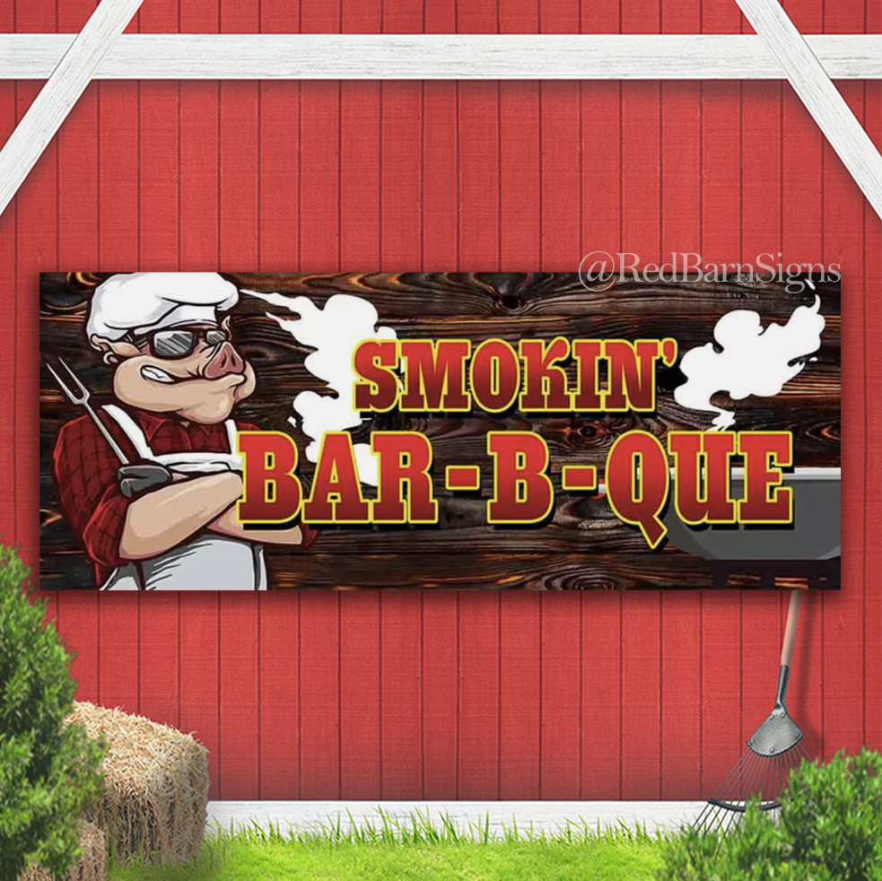 SMOKIN BBQ Vinyl Banner