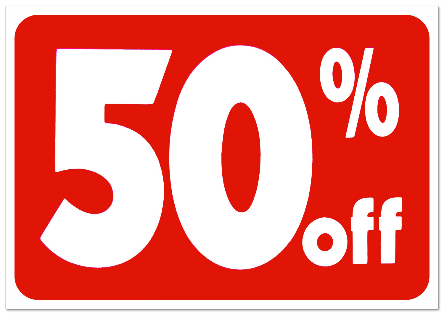 50% Off Sale Sign Business Retail Store Shopping Message Sign Durable Plastic