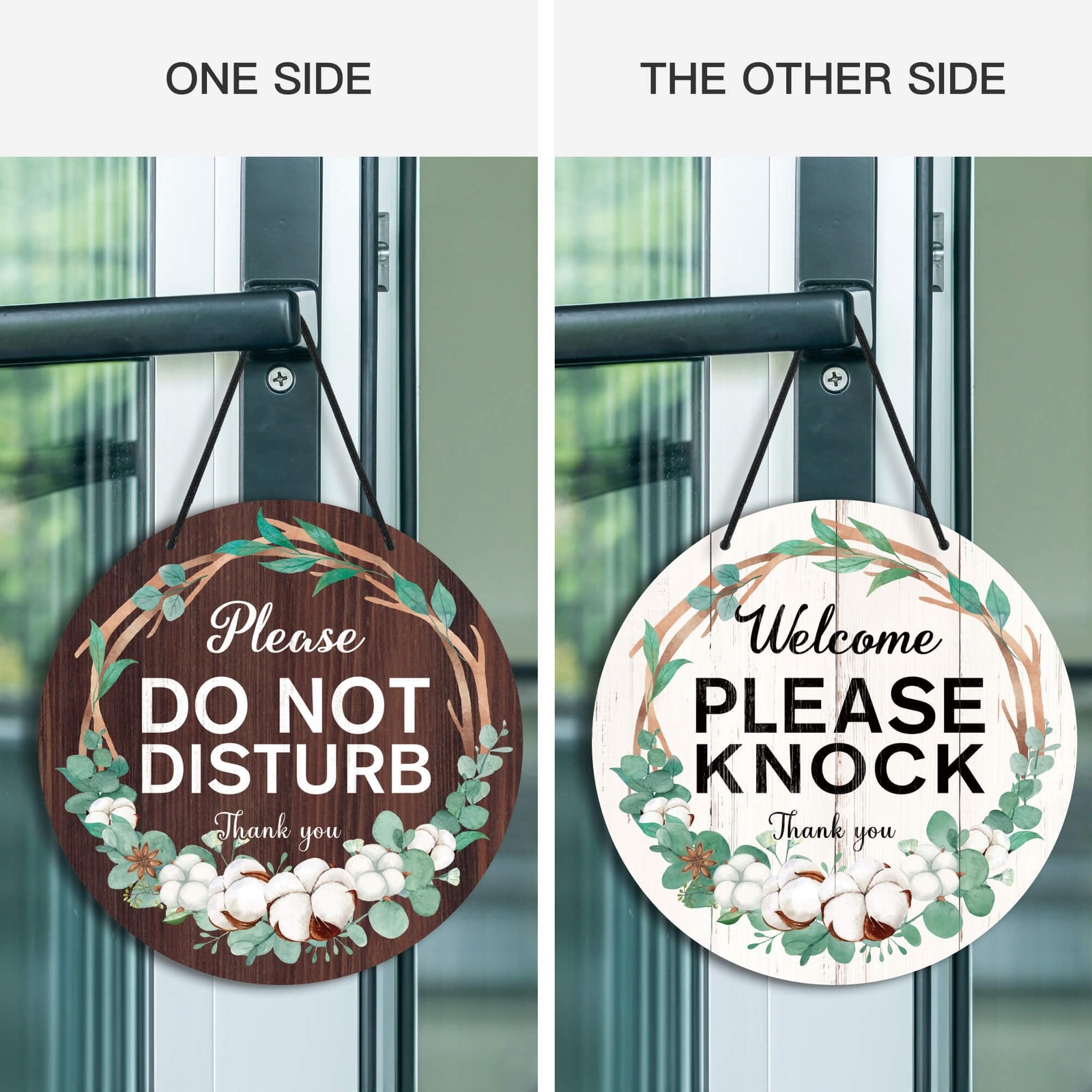 Office Sign Round PVC Door Hanger 9in In Session & Do Not Disturb Welcome & K…