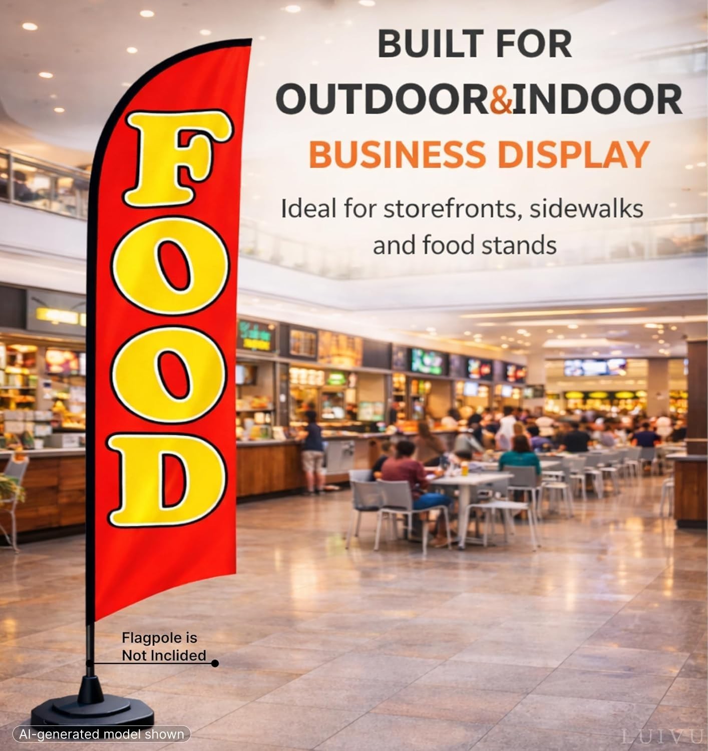 Celebrate with 12×2.5 ft Food Feather Flags – Ideal for Shops & Food Festivals