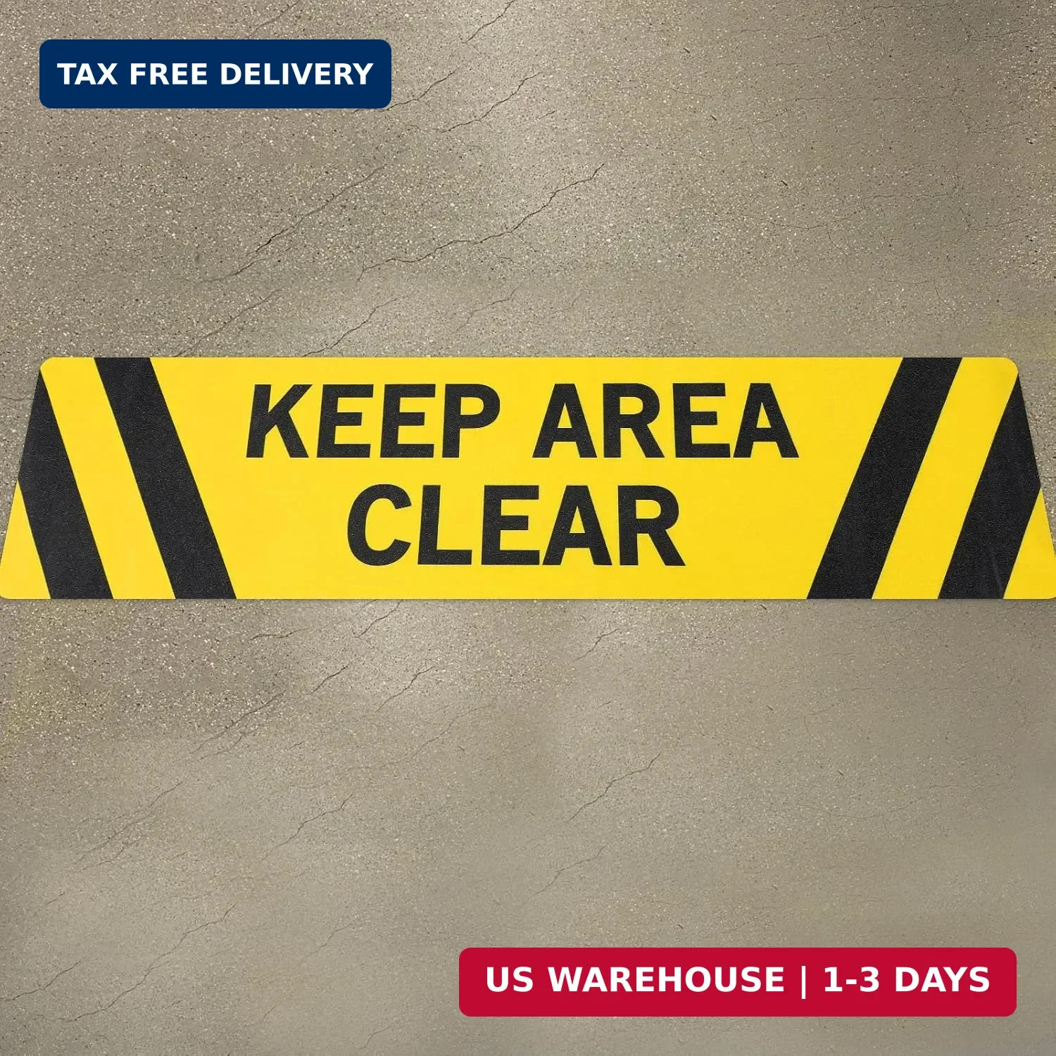 5 pack Keep Area Clear Anti Slip Adhesive Floor Sign 6 x 24 Keep Area Clear Non